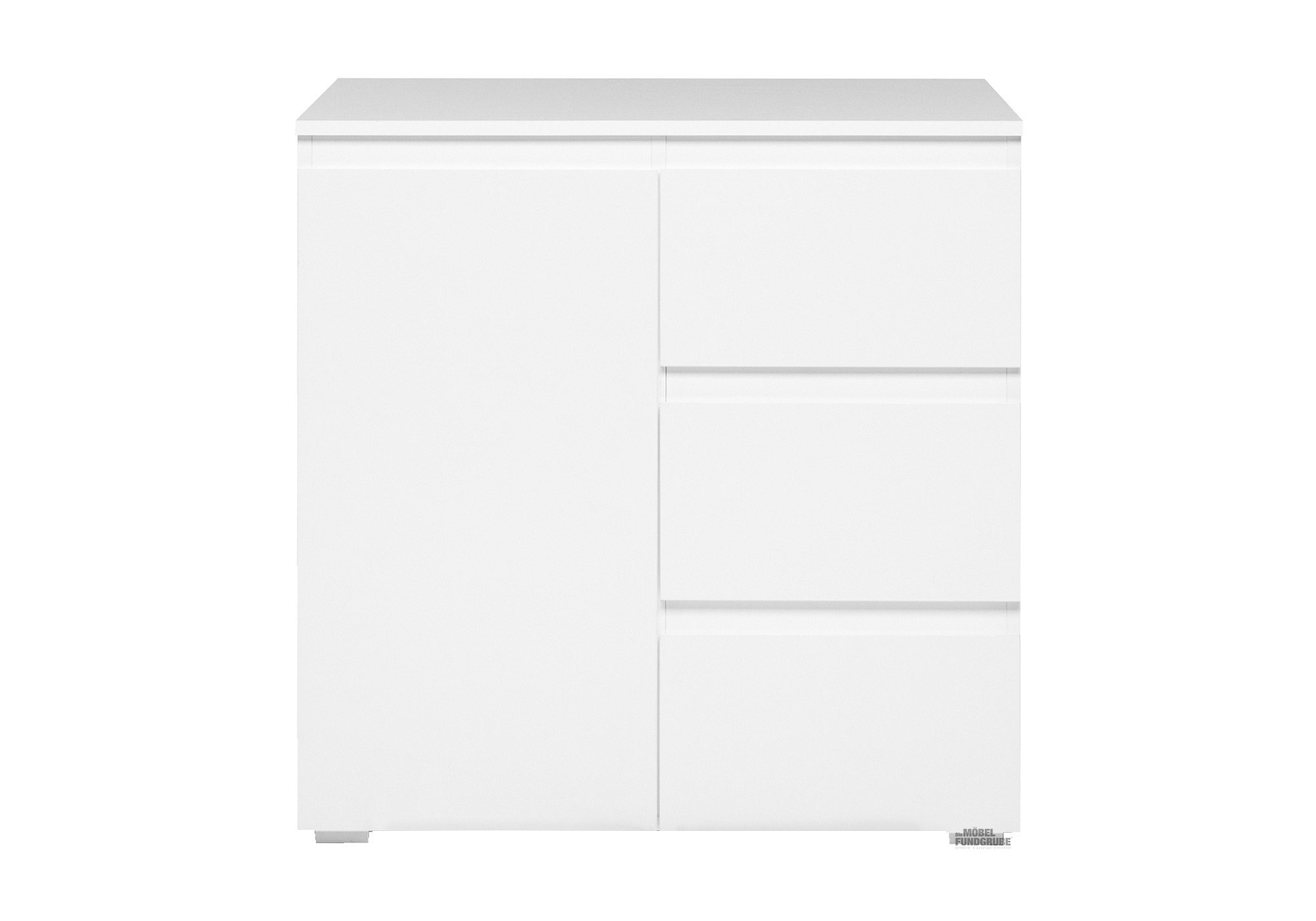 Kommode mit 1 Tür und 3 Schubladen weiß matt 80 cm - IMAGE Kommode mit 1 Tür und 3 Schubladen weiß matt 80 cm - IMAGE