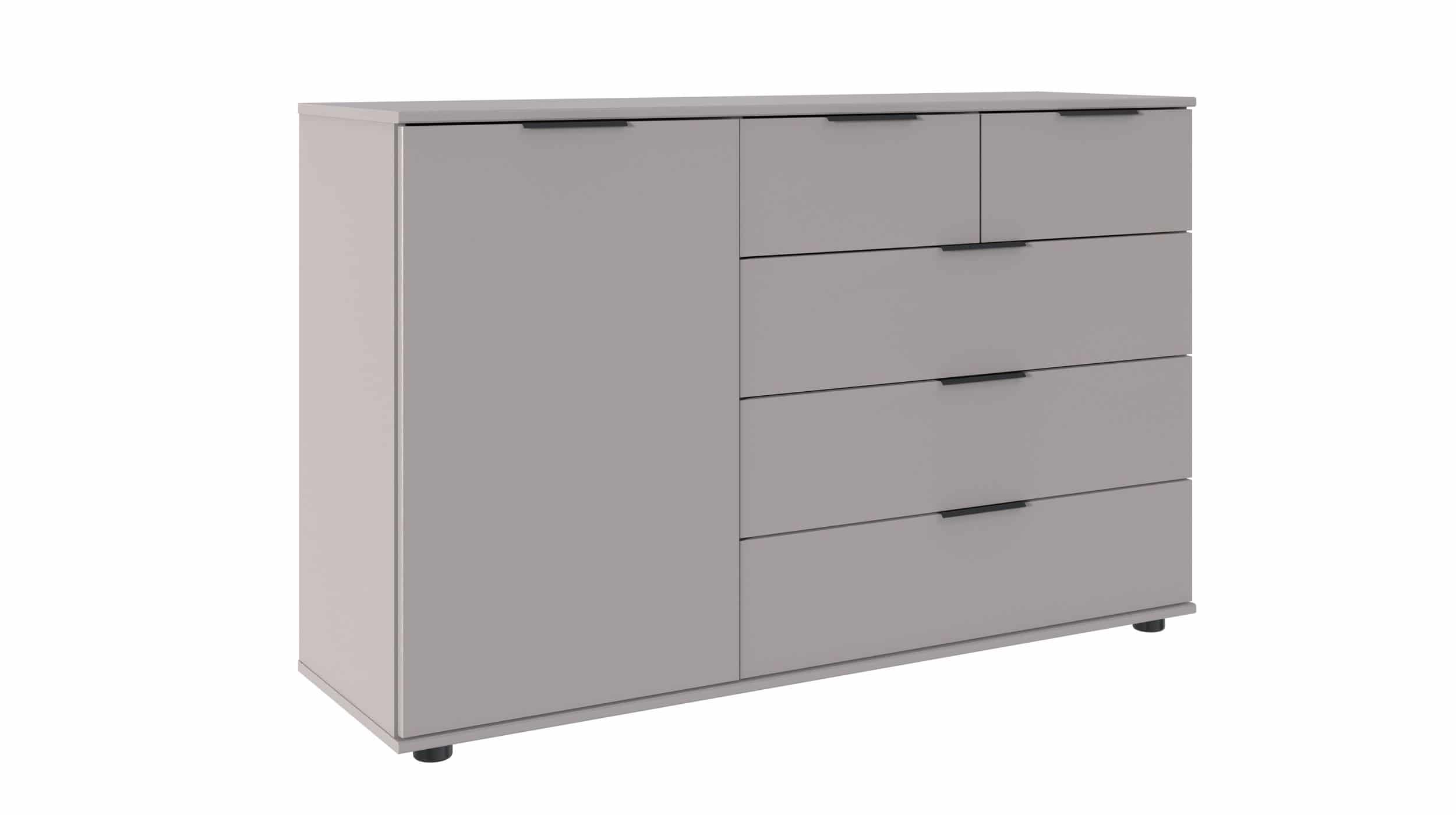 Sideboard mit 5 Schubladen grau 130 cm - SAIGON Sideboard mit 5 Schubladen grau 130 cm - SAIGON