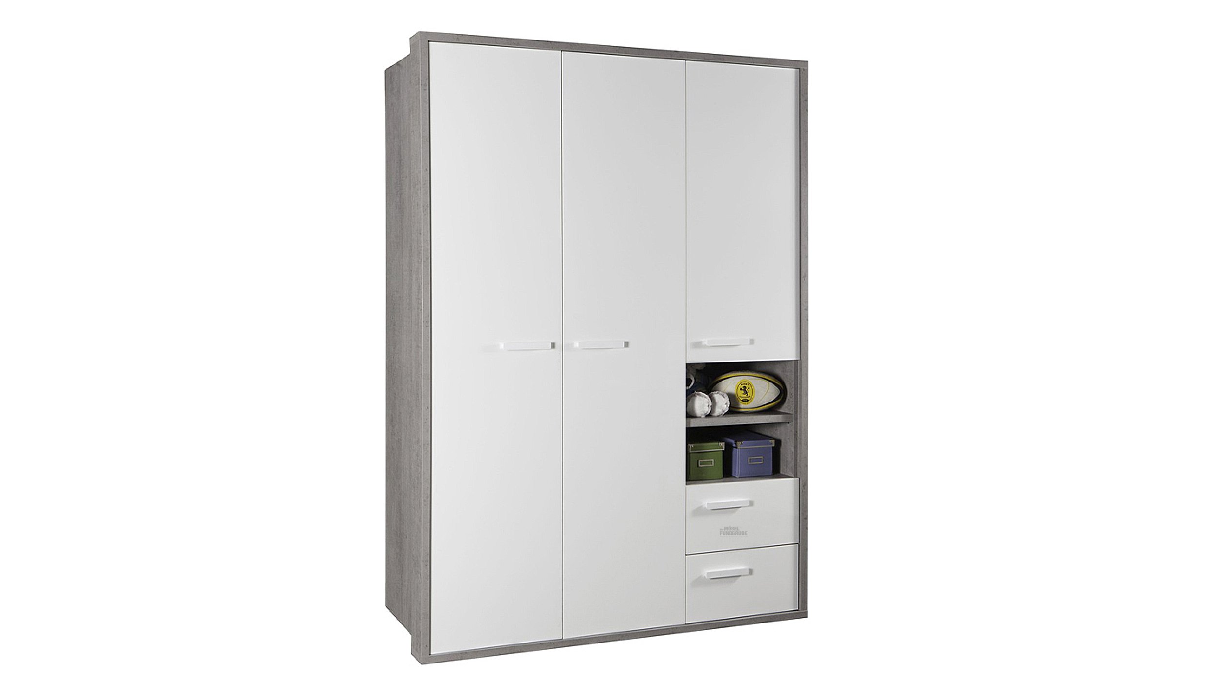 Kleiderschrank betonoptik - weiß - 154 cm - MIPIACE Kleiderschrank Betonoptik - weiß 154 cm - MIPIACE