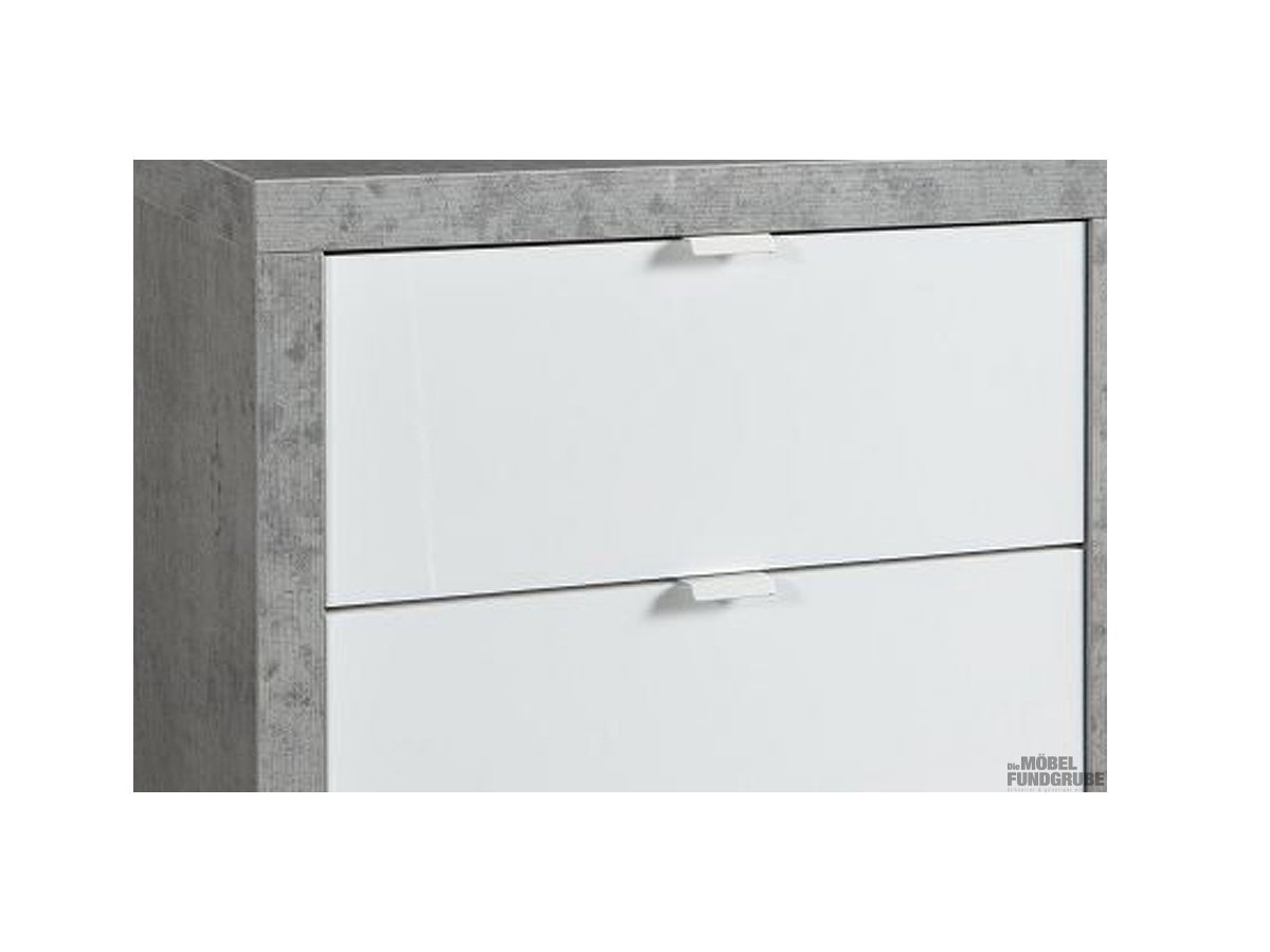 Standcontainer Betonoptik - weiß hochglanz - PRATICO