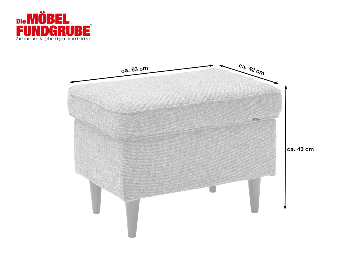 Hocker anthrazit 63 x 42 cm - OSKAR