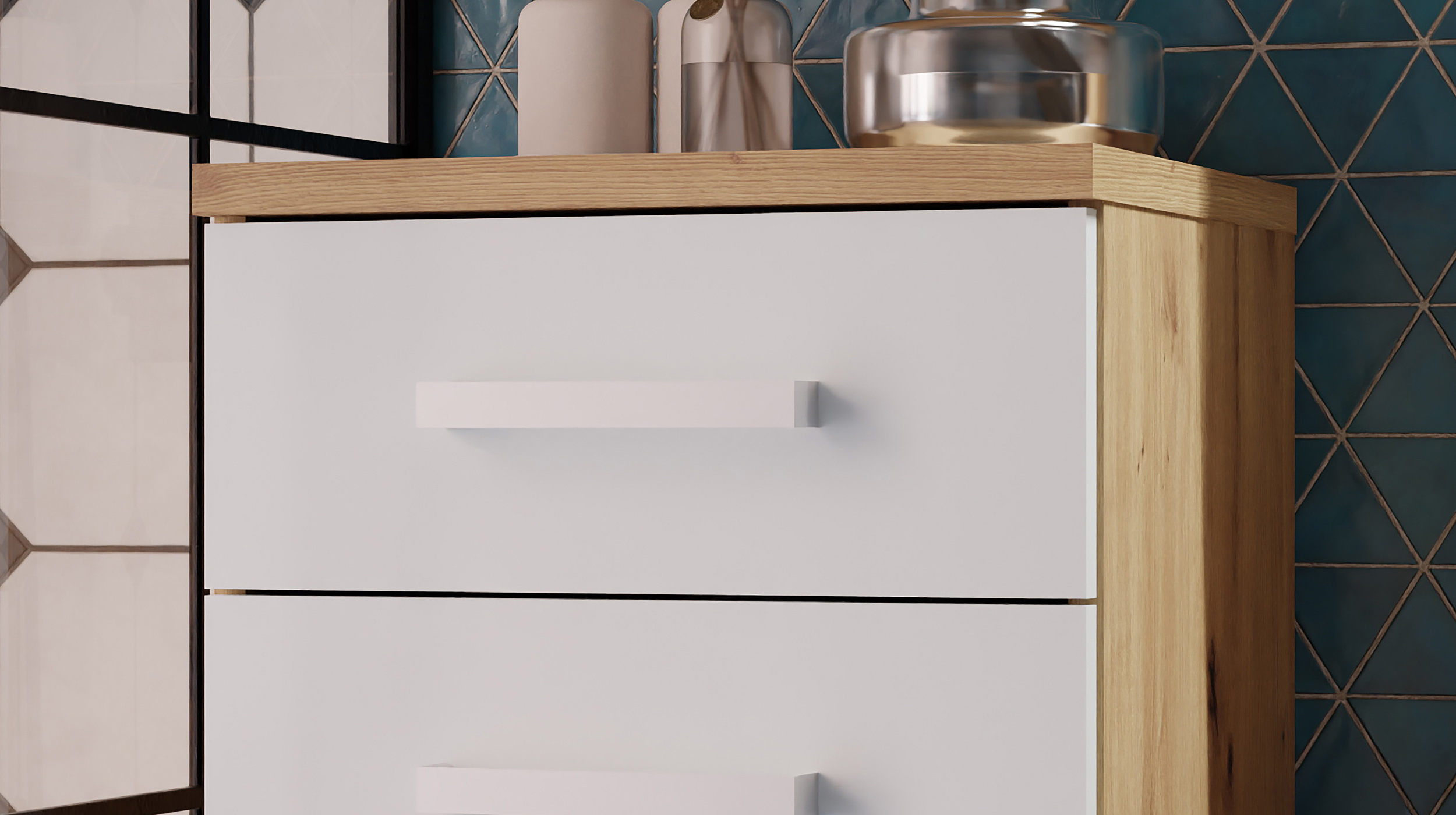 Bad Unterschrank lichtgrau - Artisan Eiche 40 cm - VERIS