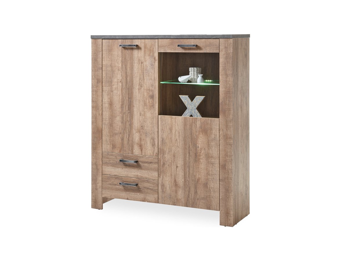 Highboard mit Beleuchtung Samdal - anthrazit 122 cm - EDMONTON Highboard mit Beleuchtung Samdal - anthrazit 122 cm - EDMONTON