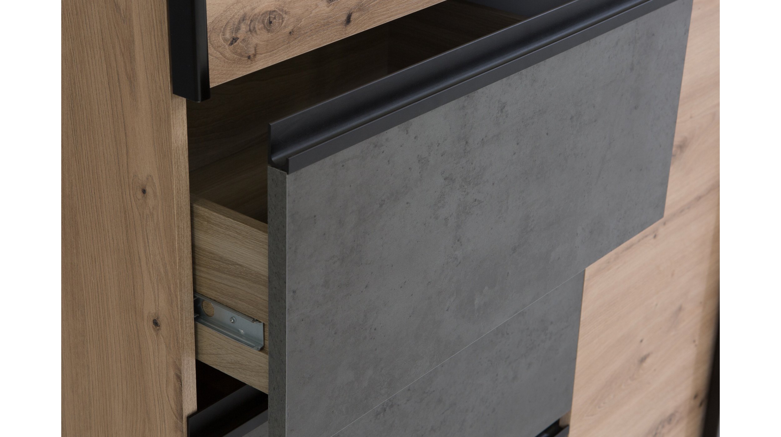 Schwebetürenschrank Artisan Eiche - grau 170 cm - WINN