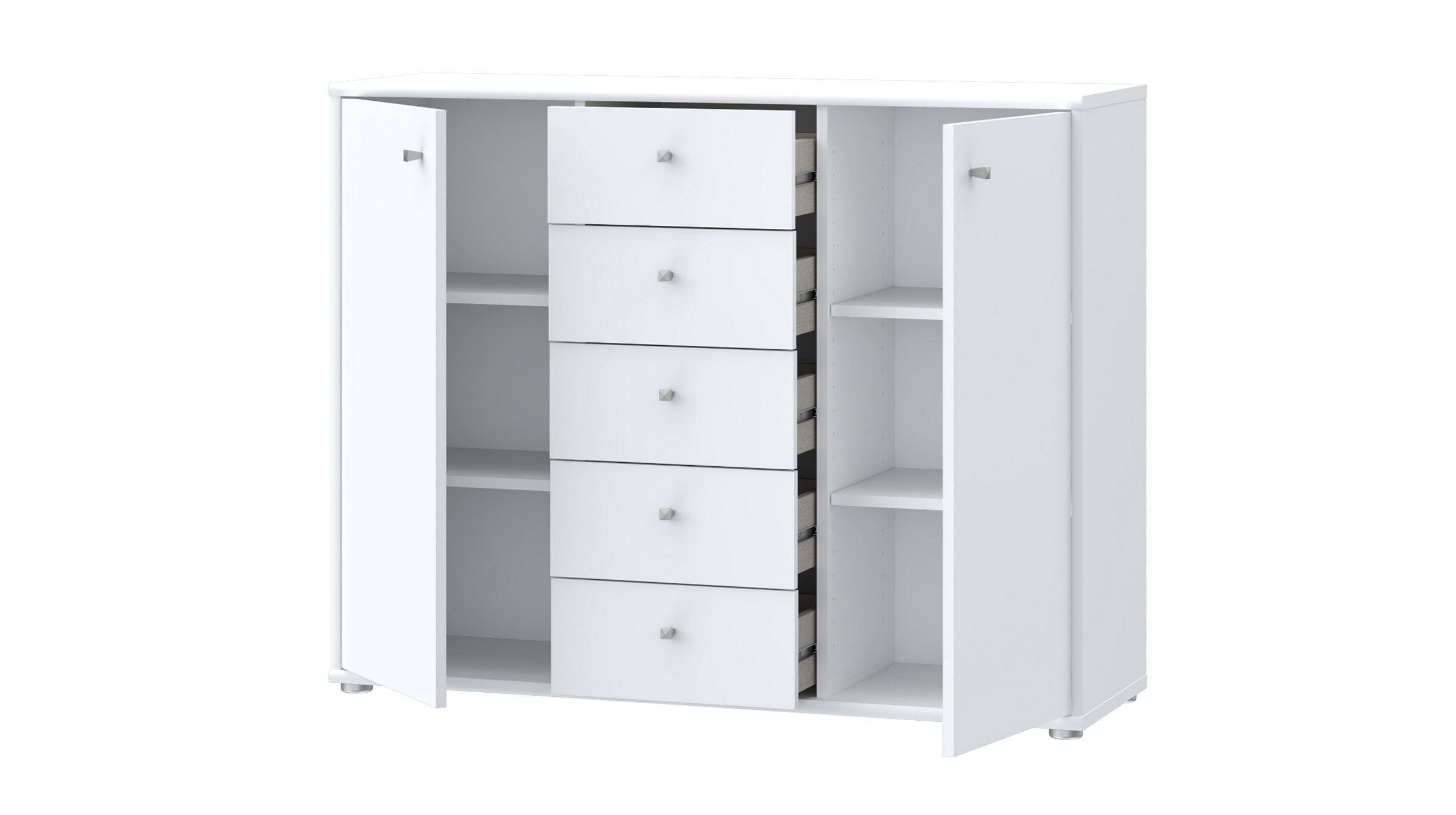 Kommode weiß 109 cm 2-türig - TEMPRA