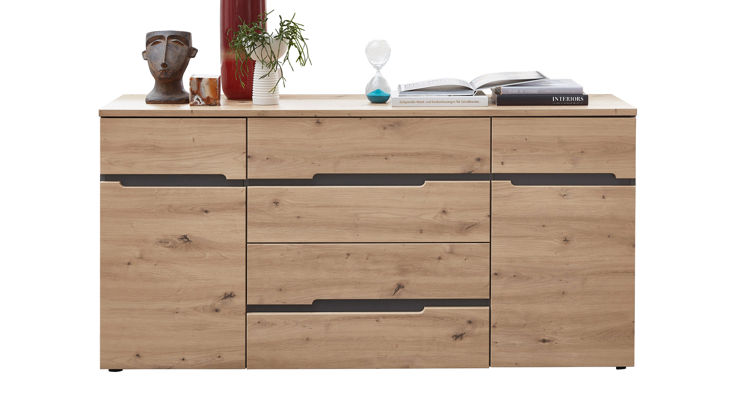 Sideboard mit 4 Schubladen Artisan Eiche - graphit 165 cm - MEMPHIS Sideboard mit 4 Schubladen Artisan Eiche - graphit 165 cm - MEMPHIS
