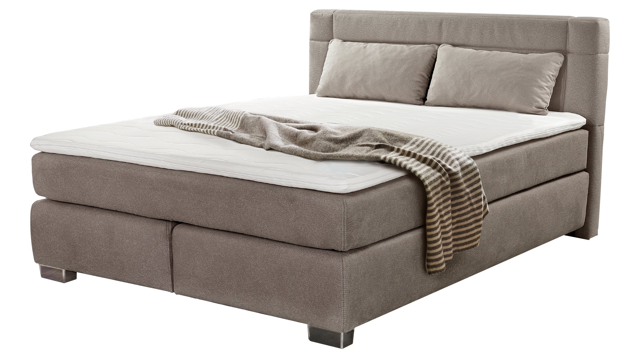 Boxspringbett 160 x 200 cm braun H3/H4 - ROMANA - MIX Boxspringbett 160 x 200 cm braun H3/H4 - ROMANA - MIX