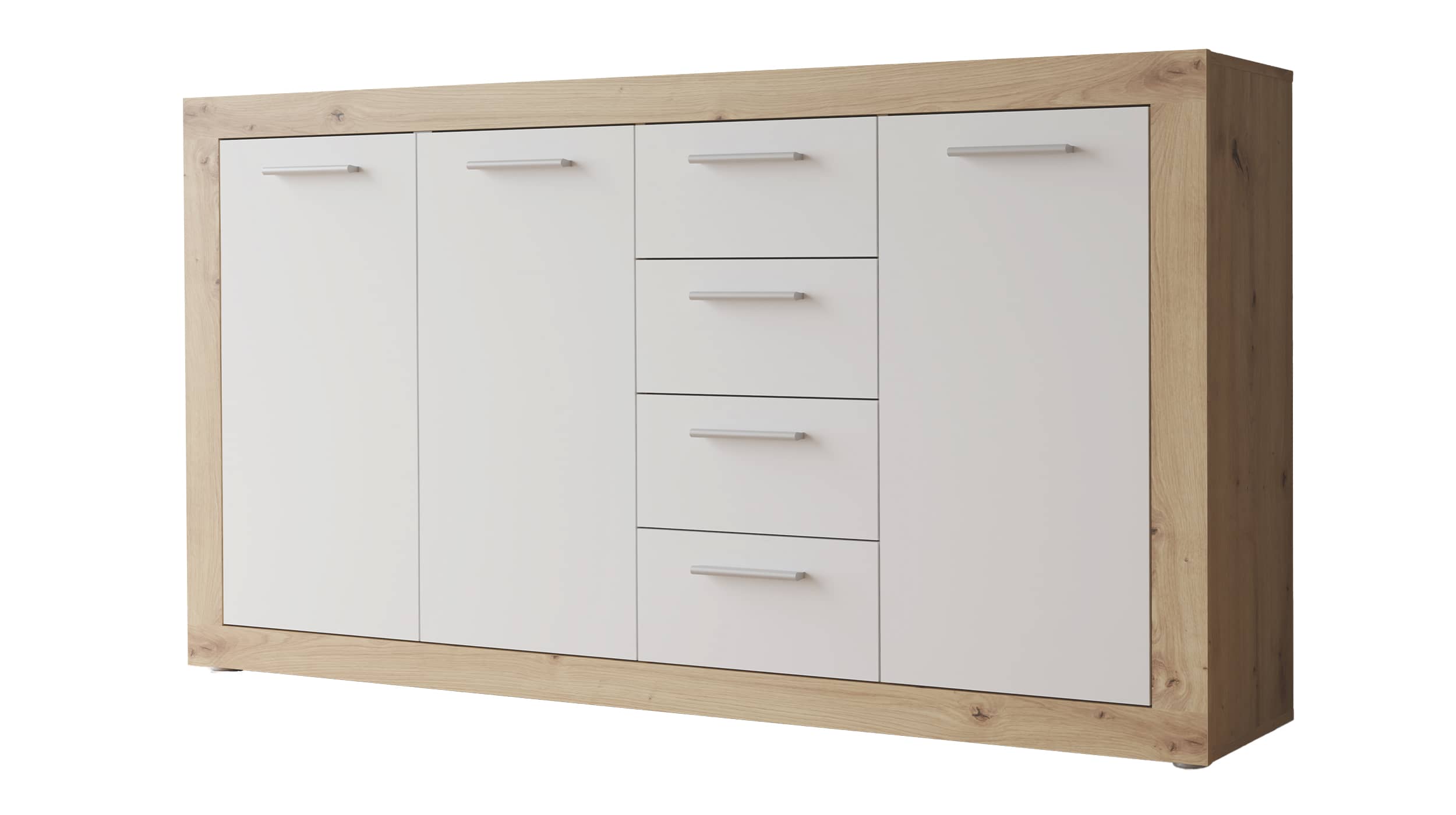 Sideboard Artisan Eiche - weiß 153 cm 3-türig - BACCIO Sideboard Artisan Eiche - weiß 153 cm 3-türig - BACCIO