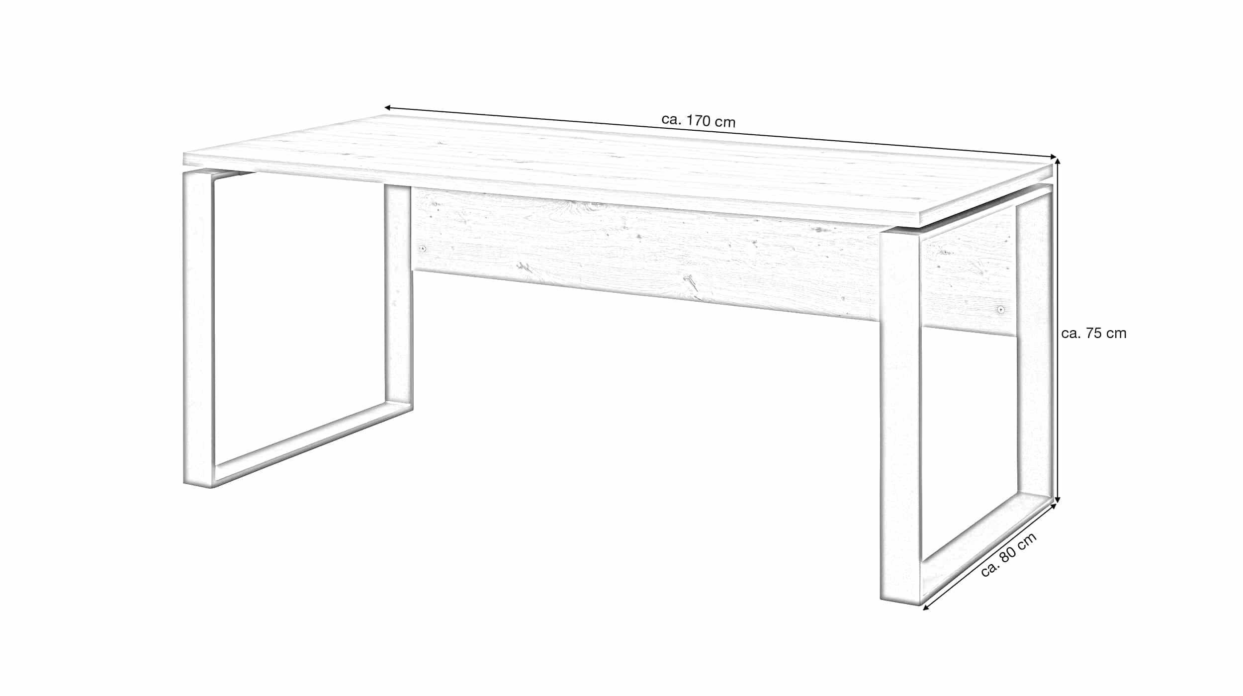 Schreibtisch Artisan Eiche 170 cm Metallgestell- DISEGNO