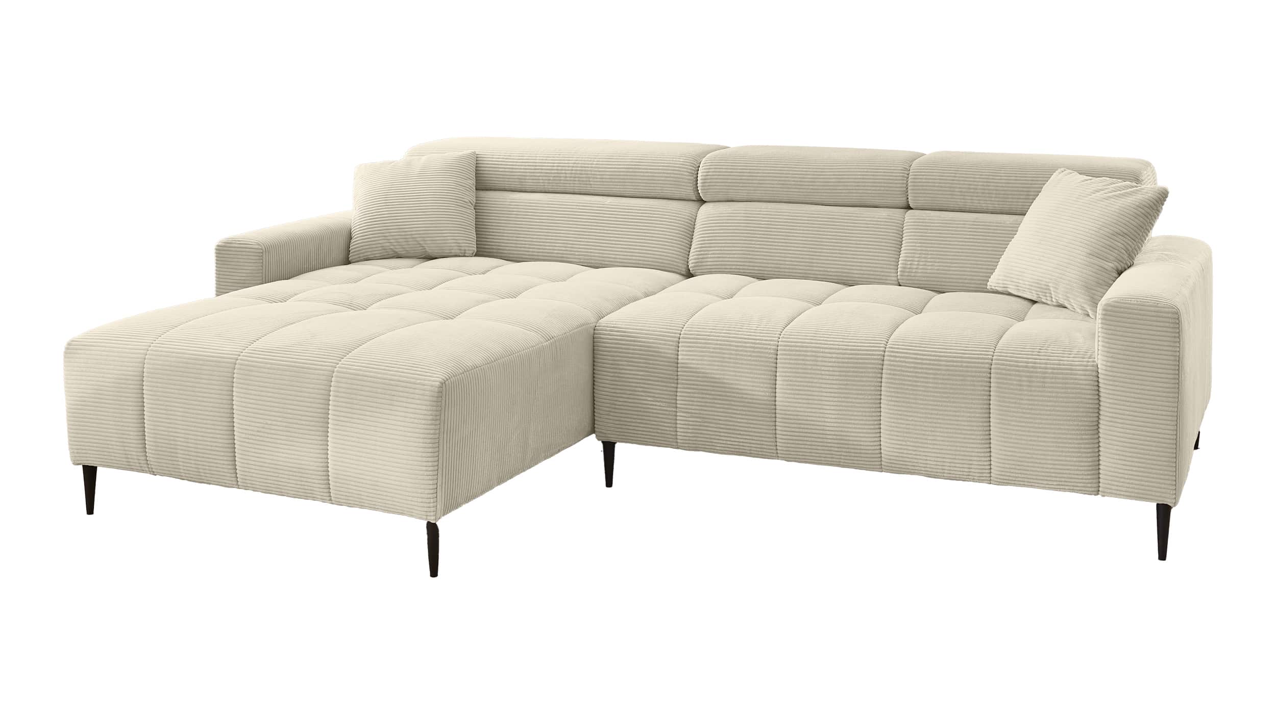 Ecksofa Cord beige - 256 x 180 cm - SIMPLE Ecksofa Cord beige - 256 x 180 cm - SIMPLE