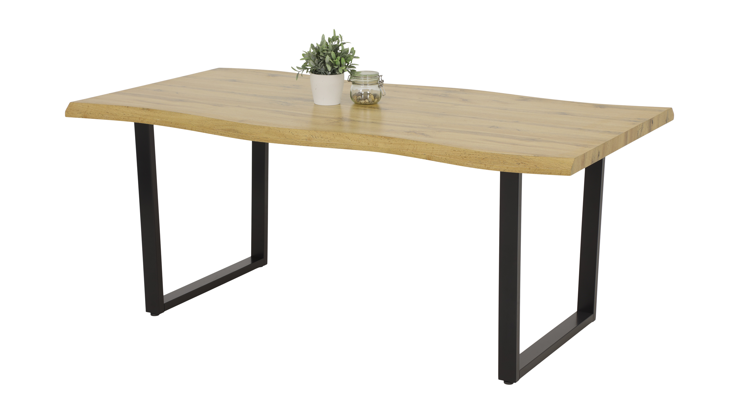 Esstisch Baumkantentisch Optik 200 x 100 cm Wildeiche - KEIKO Esstisch Baumkantentisch Optik 200 x 100 cm Wildeiche - KEIKO