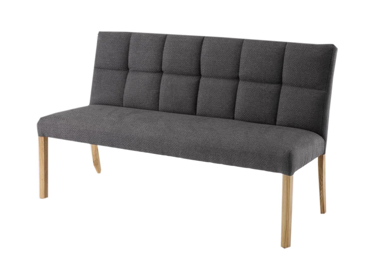 Sitzbank mit Rückenlehne 150 cm Buche massiv grau Bank - DAKOTA Sitzbank mit Rückenlehne 150 cm Buche massiv grau Bank - DAKOTA
