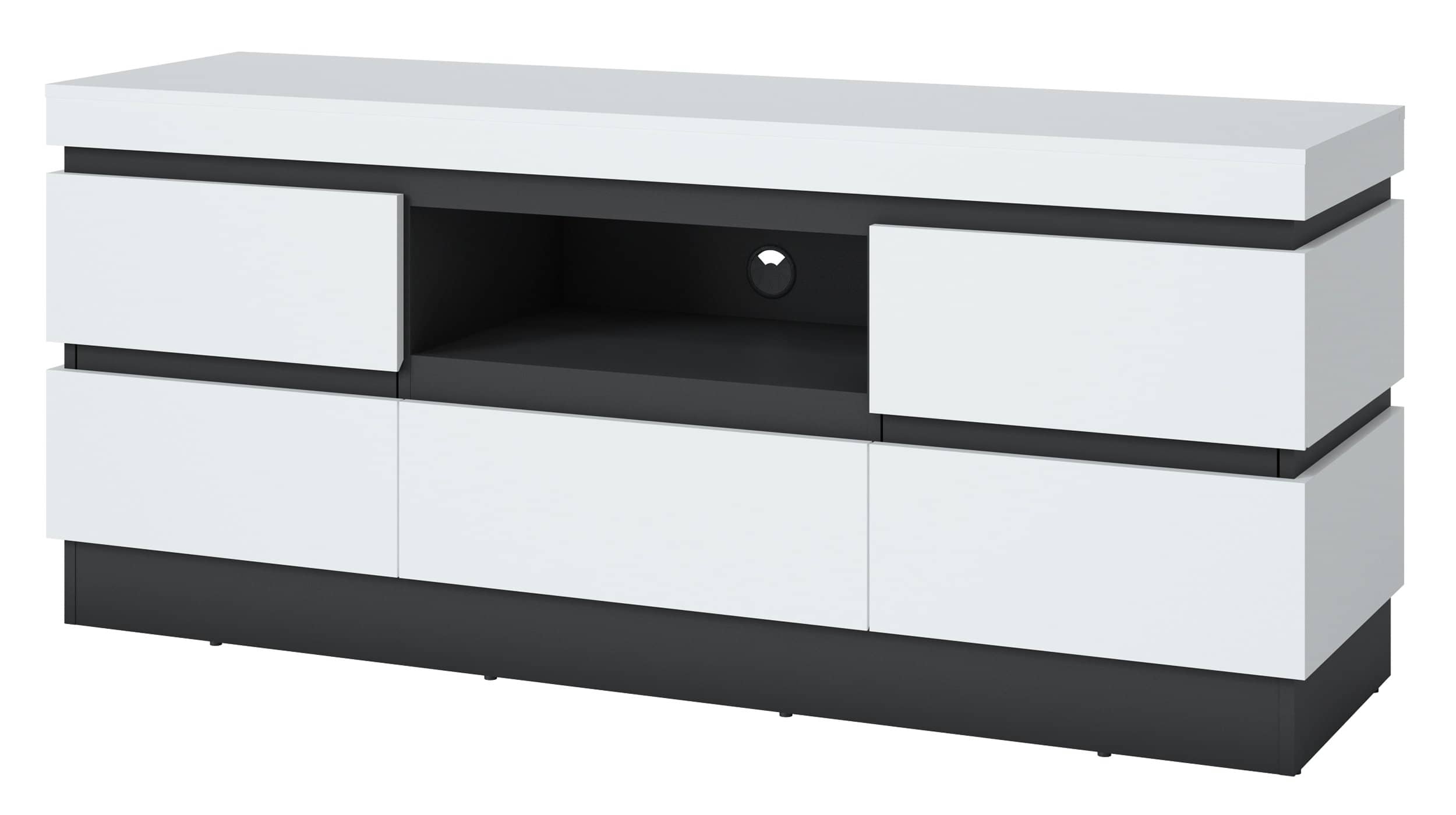 TV - Lowboard alpinweiß - anthrazit 161 cm - CAMPANIA TV - Lowboard alpinweiß anthrazit 161 cm - CAMPANIA