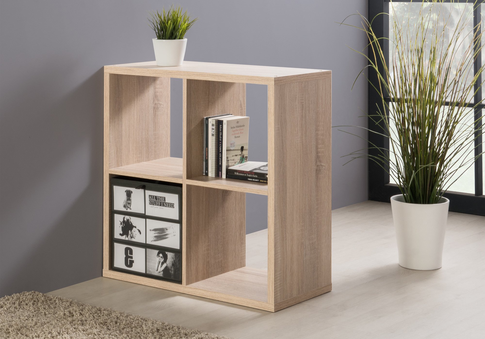 Standregal Sonoma Eiche  73 x 73 cm - 4 Fächer - MAX