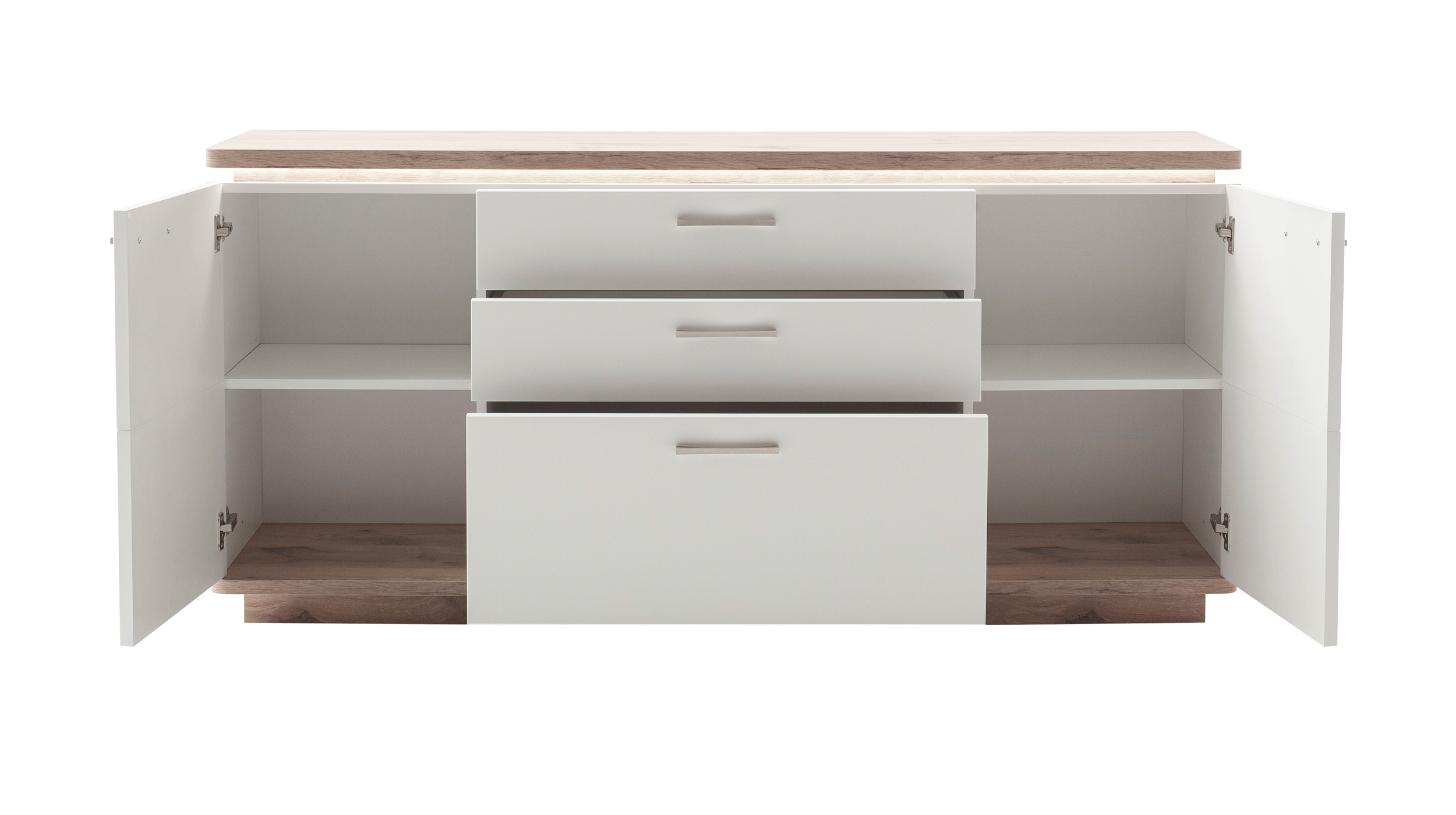 Sideboard mit Schubladen weiß - Viking Oak 170 cm - PALERMO