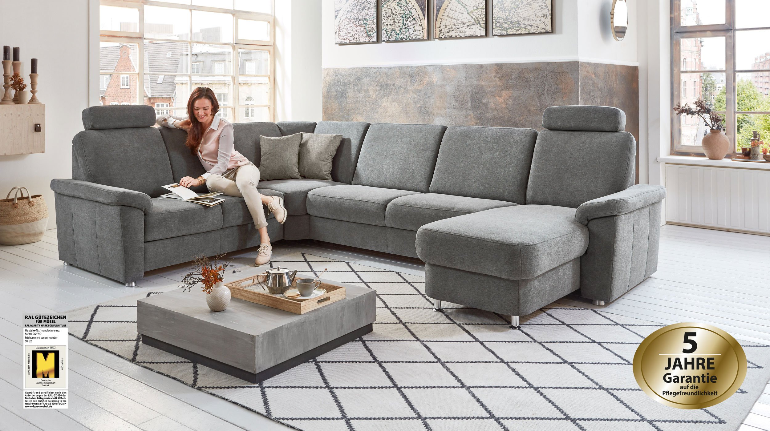 Couchliebe® Wohnlandschaft planbar - charly grey - Premium Version - TRIEST