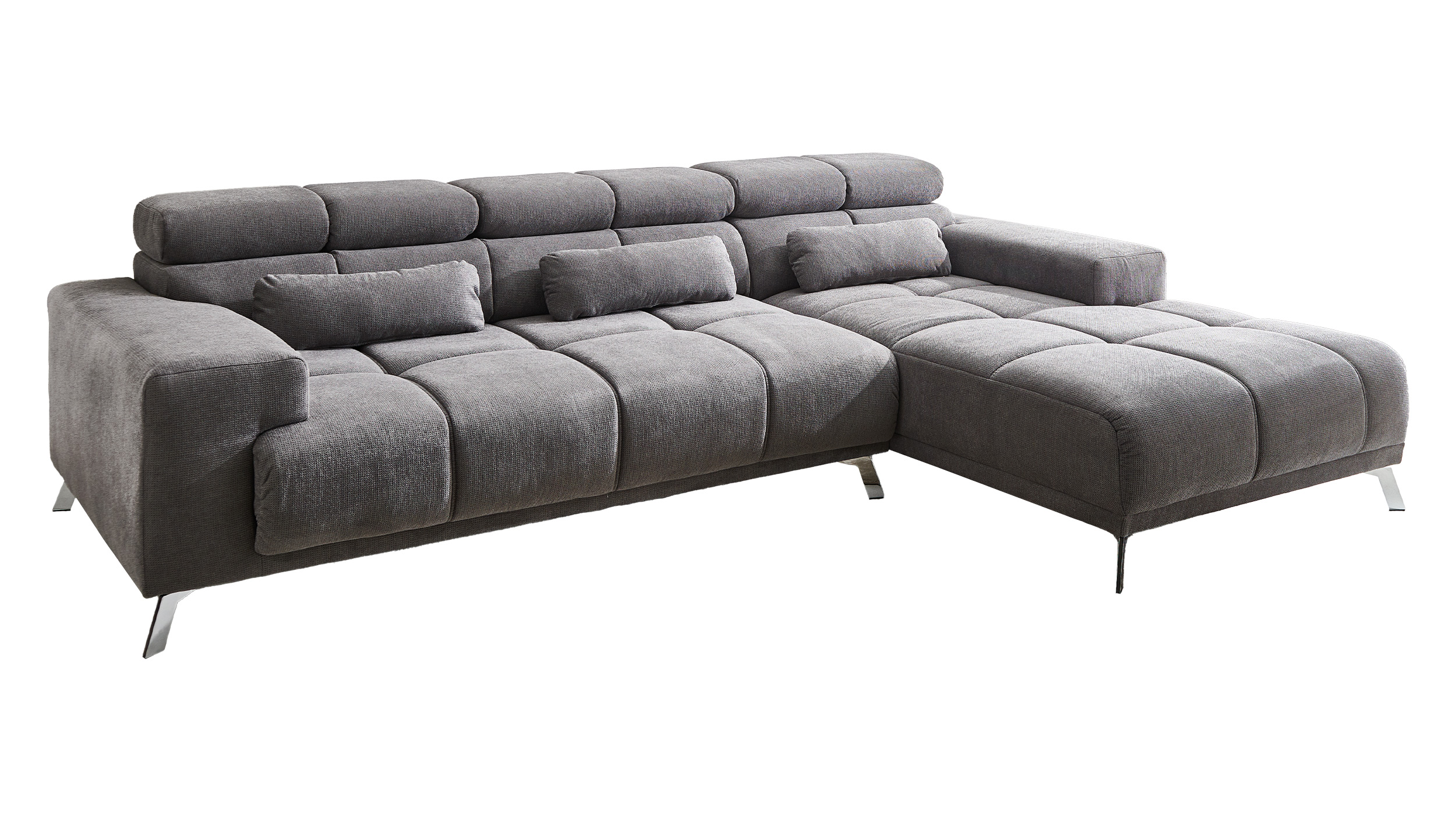 Ecksofa Sitztiefenverstellung grau 285 x 200 cm - SPEED Ecksofa Sitztiefenverstellung grau 285 x 200 cm - SPEED