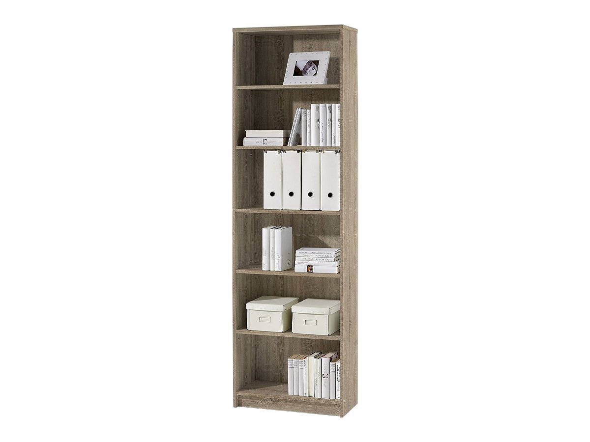 Bücherregal Standregal Sonoma Eiche 60 x 202 cm - 5 Einlegeböden - LILLY Bücherregal Standregal Sonoma Eiche 60 x 202 cm - 5 Einlegeböden - LILLY