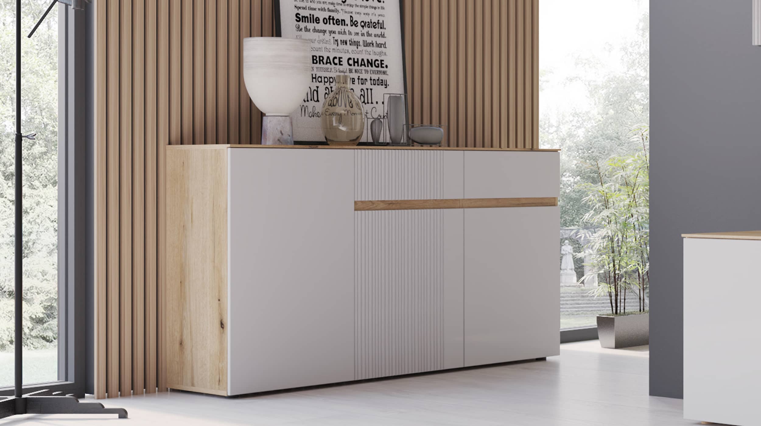 Sideboard grau - Coast Evoke Eiche 150 cm - MANILLA