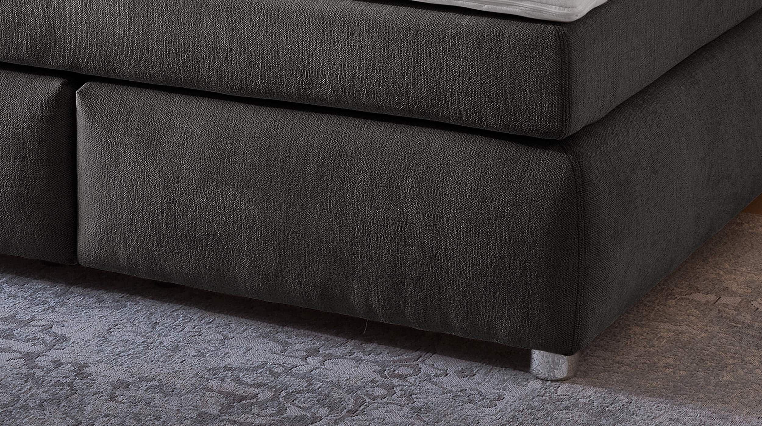 Boxspringbett 180 x 200 cm grau Chenille - LIVIA 