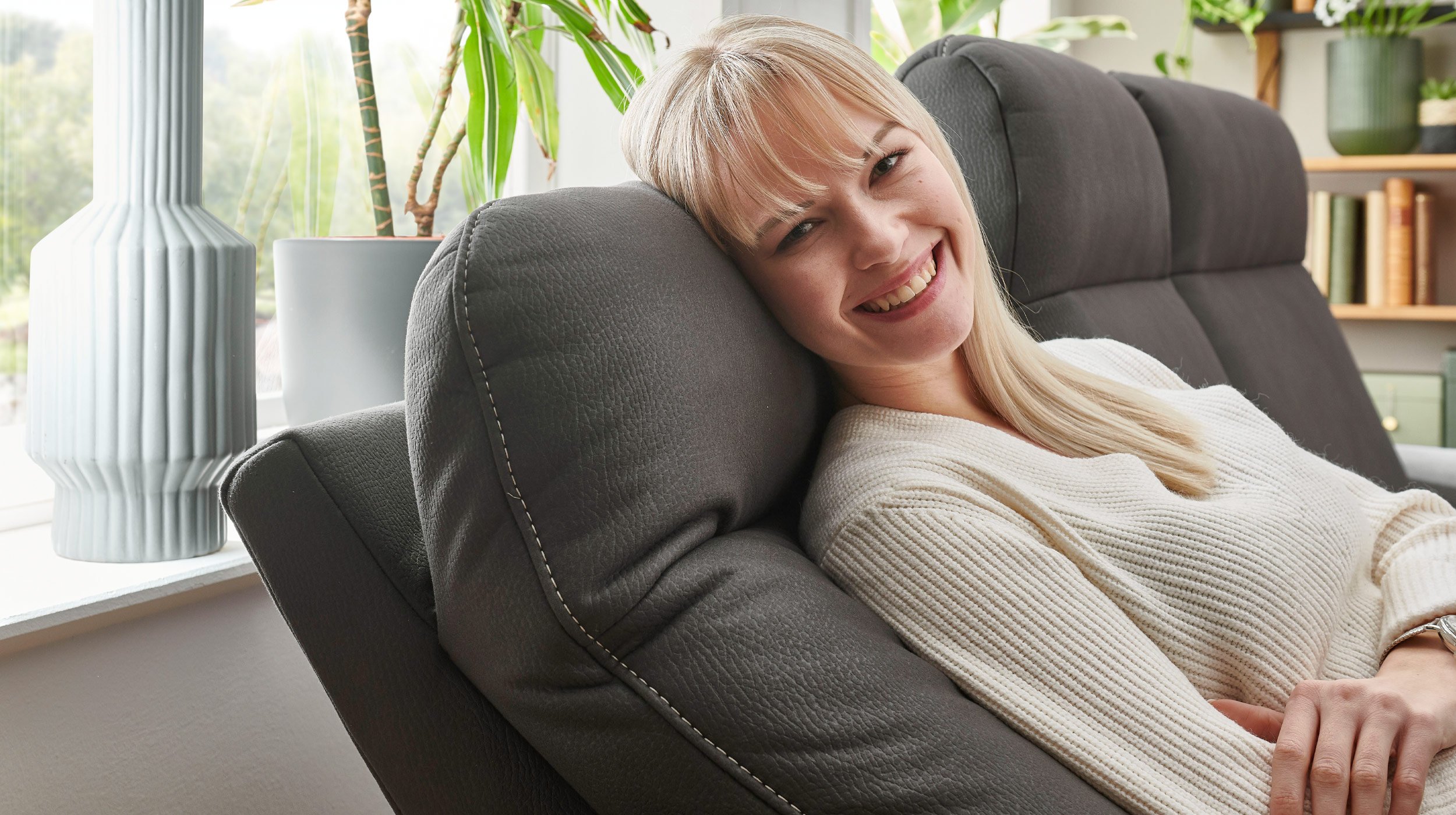 Couchliebe® Einzelsofa 3-Sitzer planbar - anthrazit - Premium Version - PENELOPE