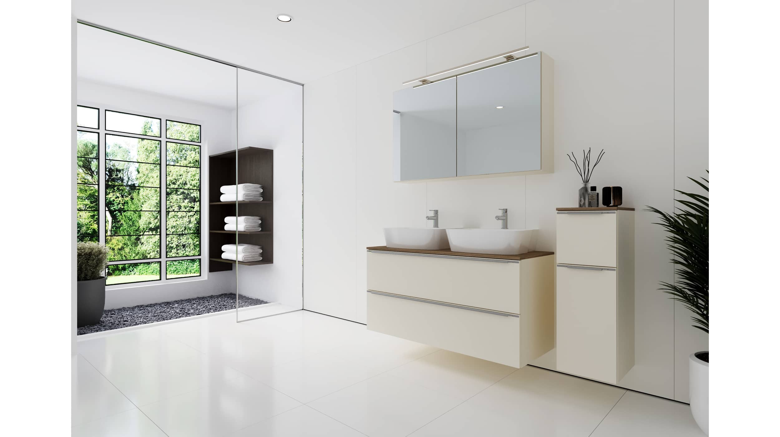 Nobilia Badmöbelset Magnolia - 3-tlg - MS -  Waschplatz 120 cm - LEONEL