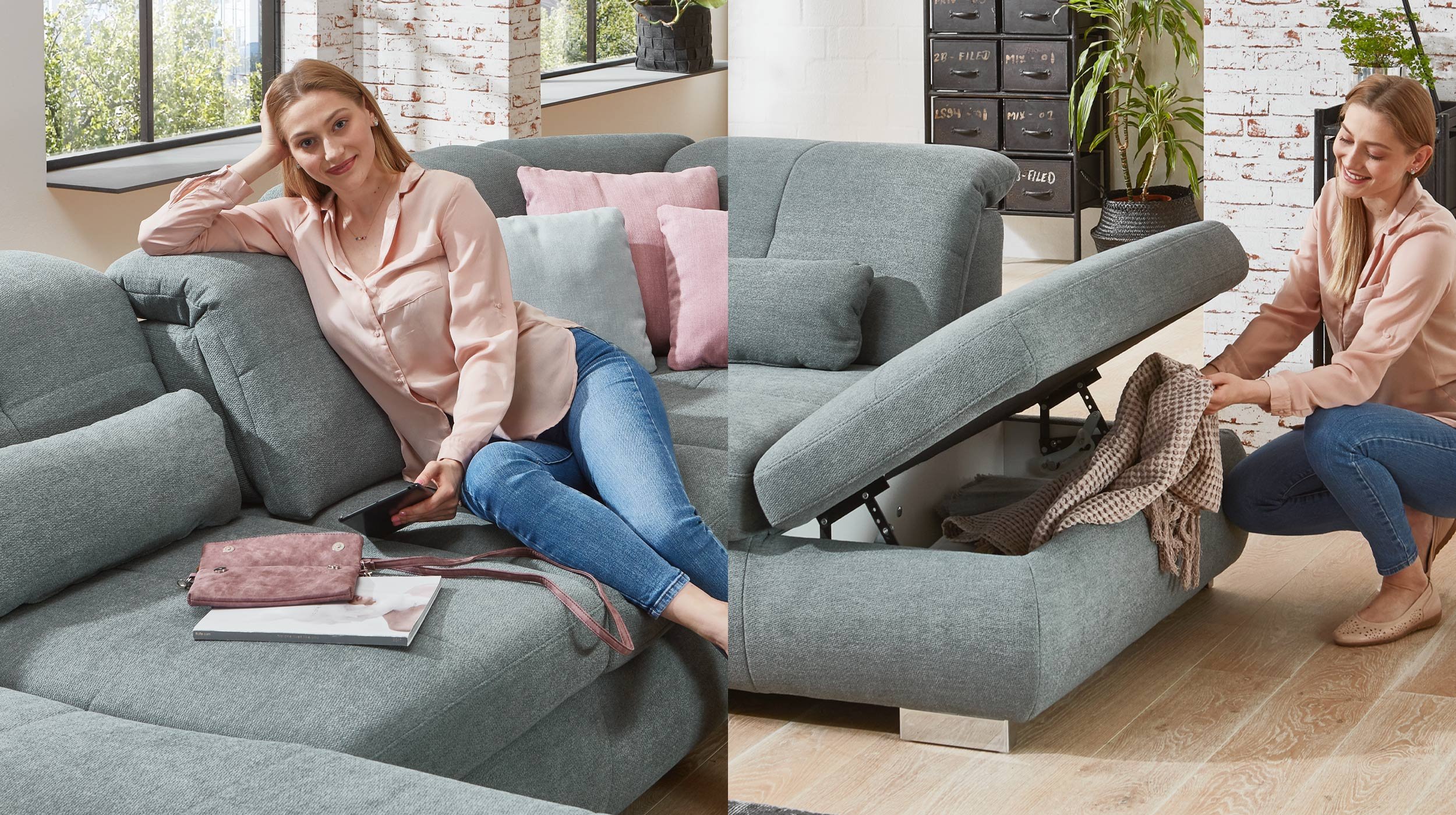 Couchliebe® Wohnlandschaft planbar - calido steel - Premium Version - APOLLO