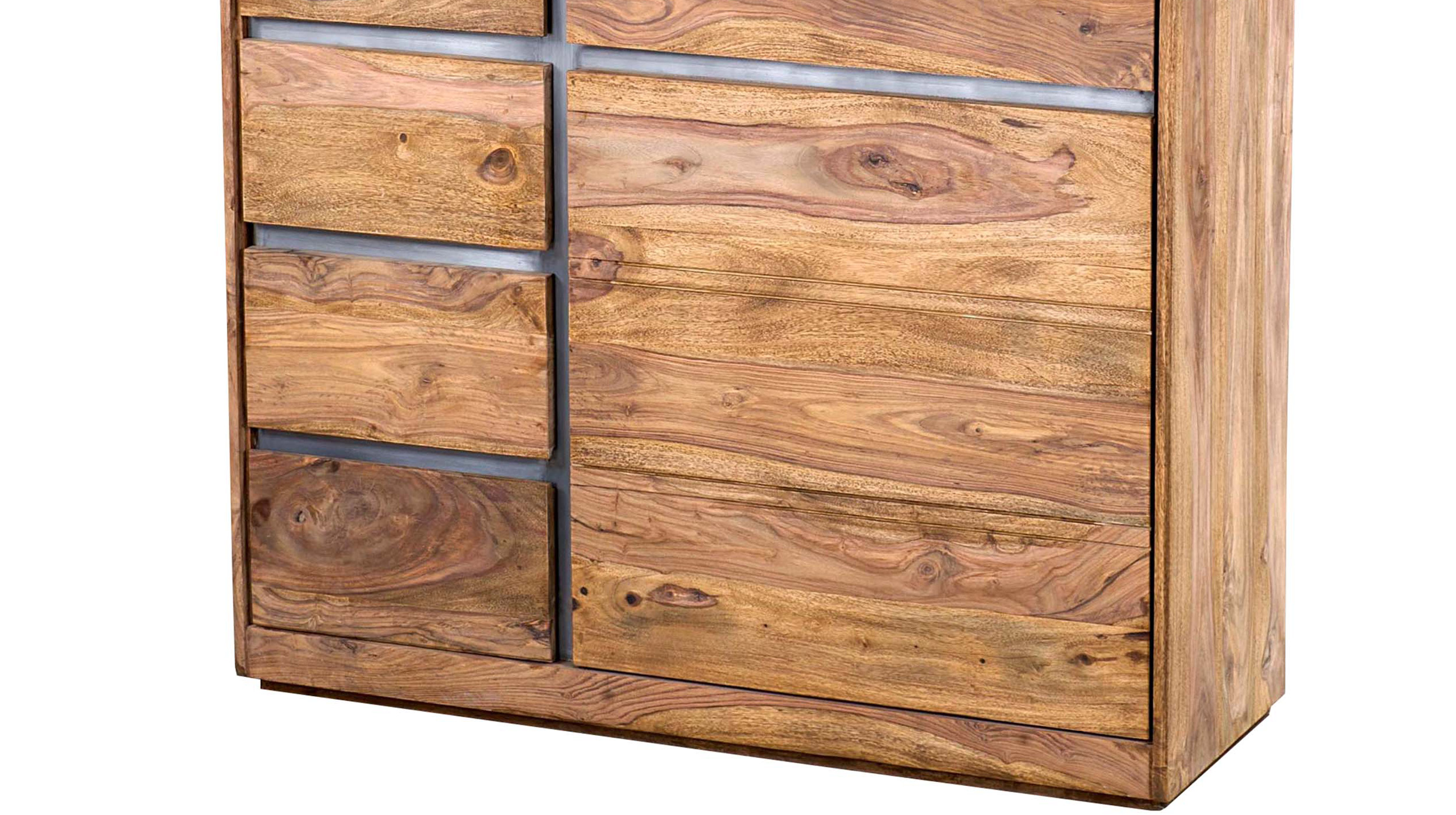 Highboard 3 Türen Sheesham massiv gebeizt 102 cm - SENSO