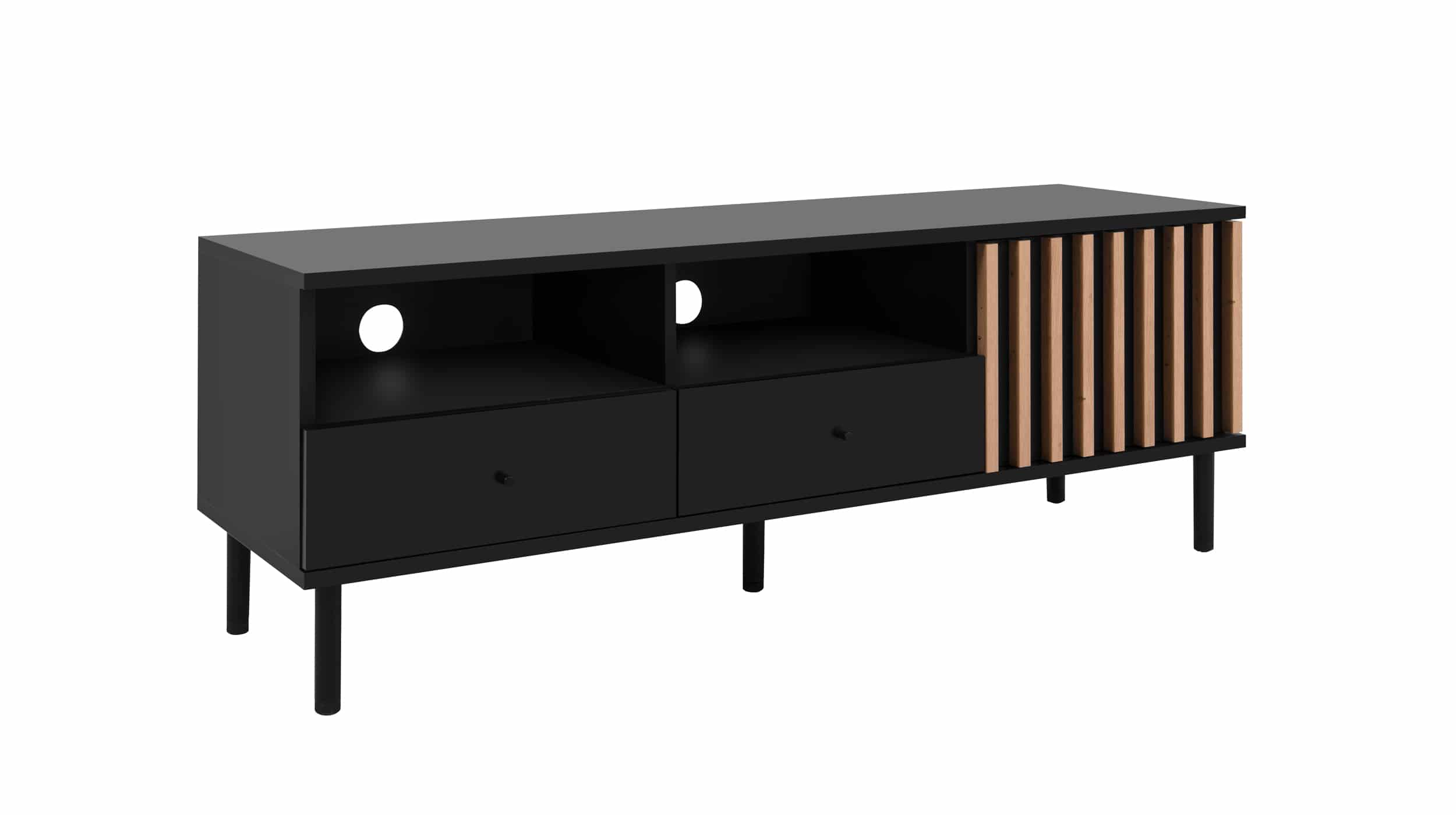 TV-Lowboard mit 2 Schubladen Artisan Eiche 138 cm - MONZA TV-Lowboard mit 2 Schubladen Artisan Eiche 138 cm - MONZA
