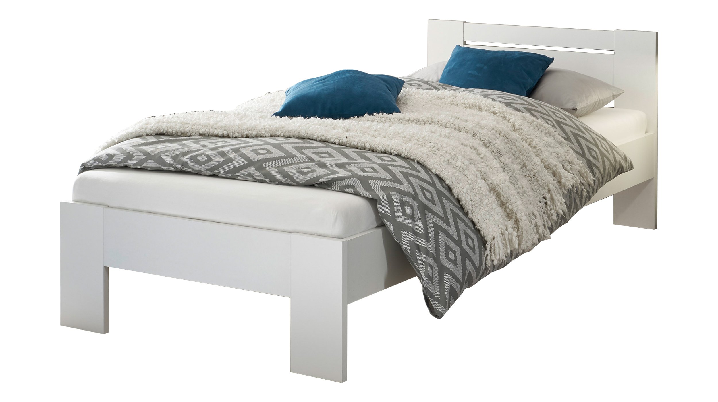 Futonbett 90 x 200 cm Einzelbett weiß - CANNES Futonbett 90 x 200 cm Einzelbett weiß - CANNES