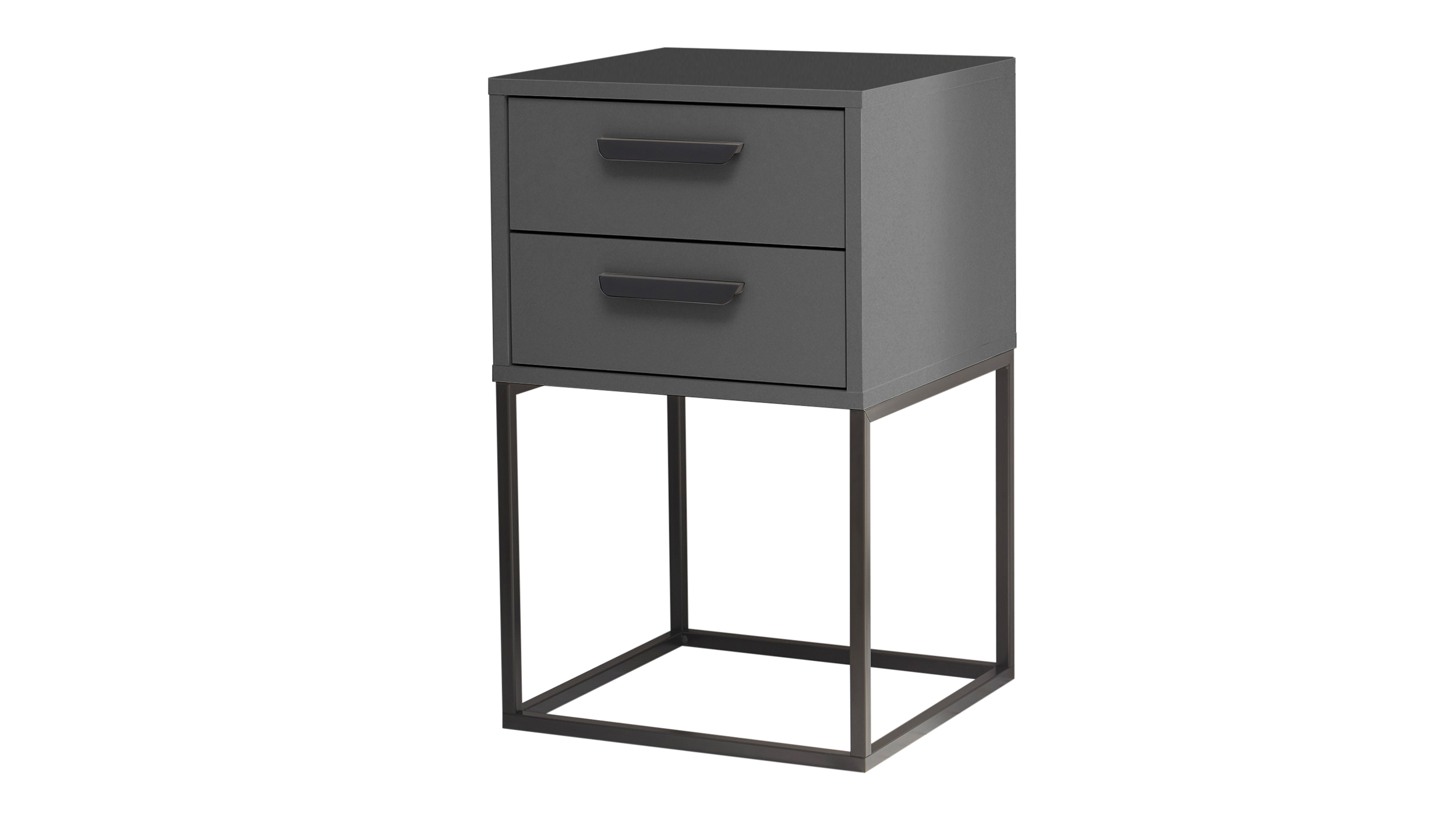 Nachttisch mit Schubladen graphit 40 x 39 cm - SUNA Nachttisch mit Schubladen graphit 40 x 39 cm - SUNA