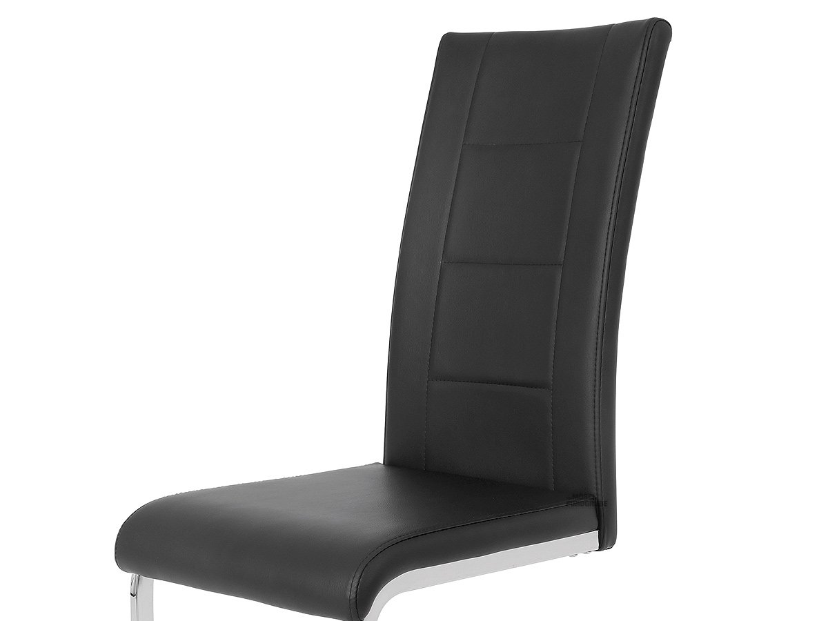 Schwingstuhl schwarz Freischwinger Lederlook - JOANA