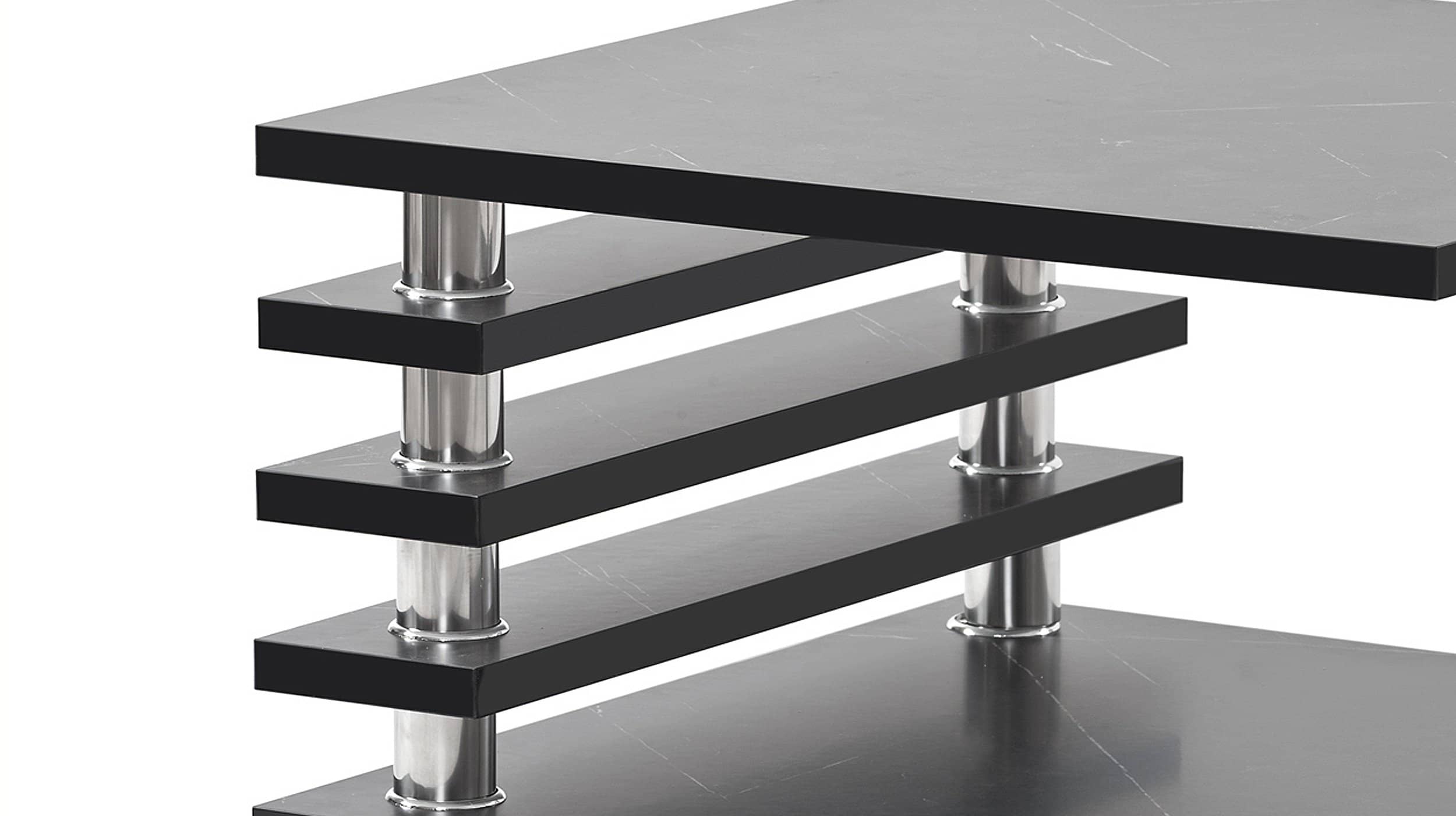 Couchtisch schwarz 65 x 65 cm Marmoroptik - ALVARO