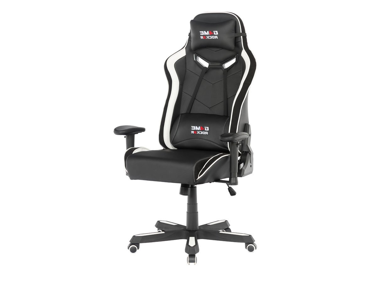 Gaming Stuhl schwarz-weiß verstellbar - GAME ROCKER Gaming Stuhl schwarz-weiß verstellbar - GAME ROCKER