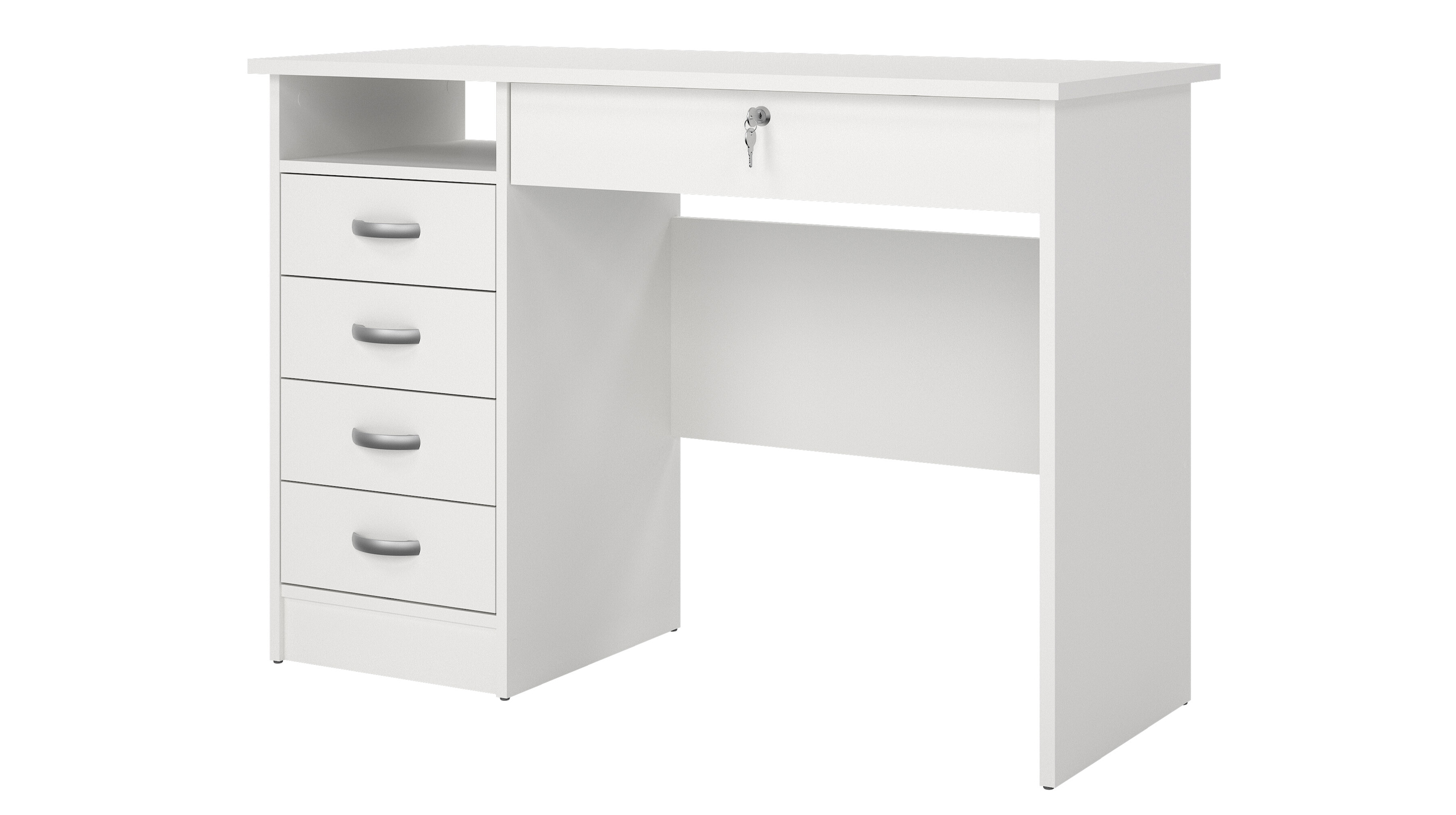Computerschreibtisch weiß 109 cm - FUNCTION PLUS Computerschreibtisch weiß 109 cm - FUNCTION PLUS