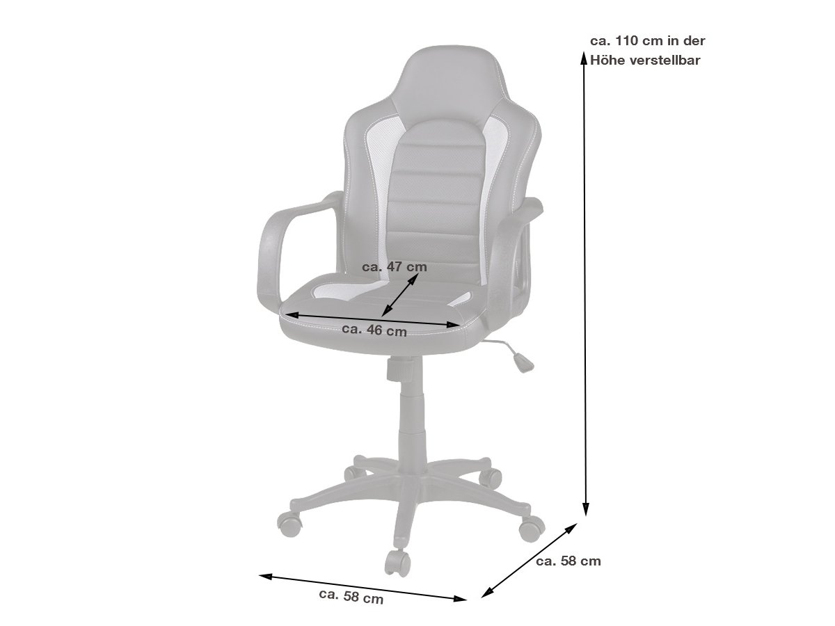 Gaming Stuhl Drehstuhl schwarz - grau - ROBIN