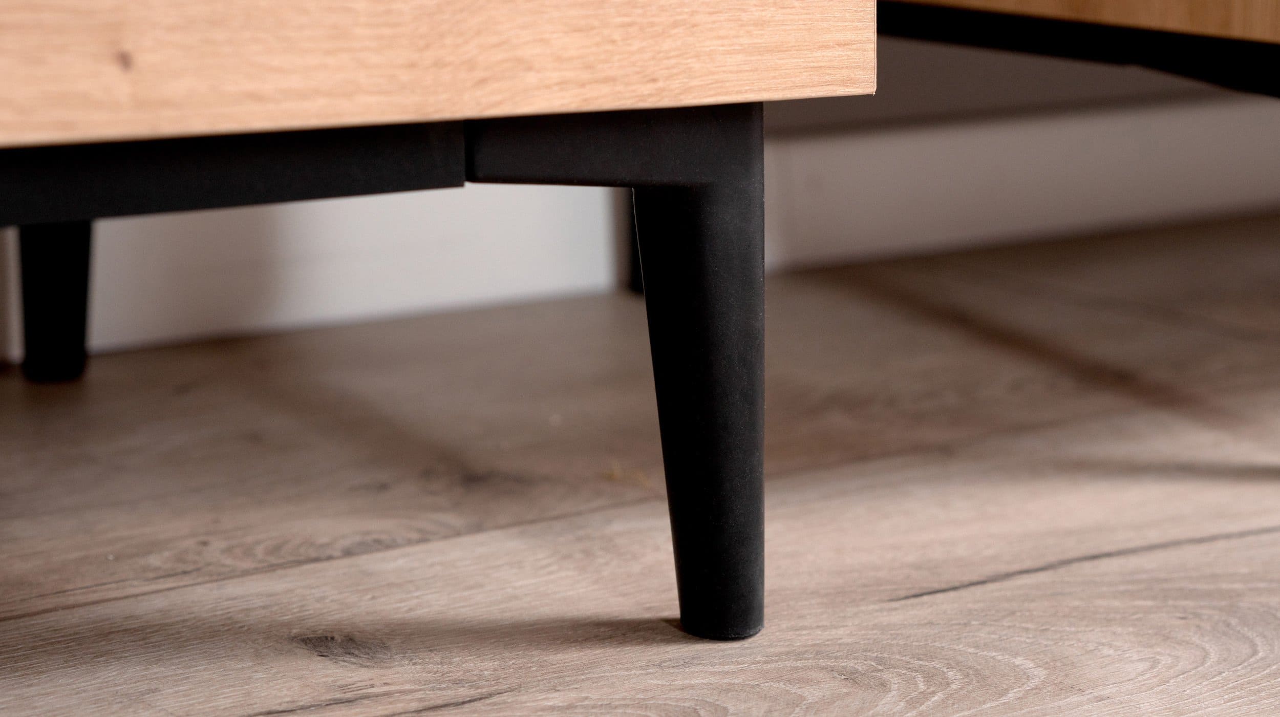 TV - Lowboard Artisan Eiche - schwarz 200 cm 4-türig - NOLA