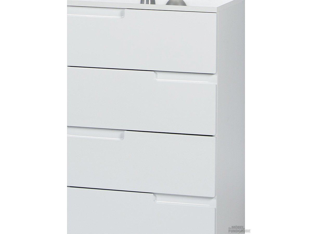 Kommode weiß hochglanz 50 cm mit 4 Schubladen- SPICE