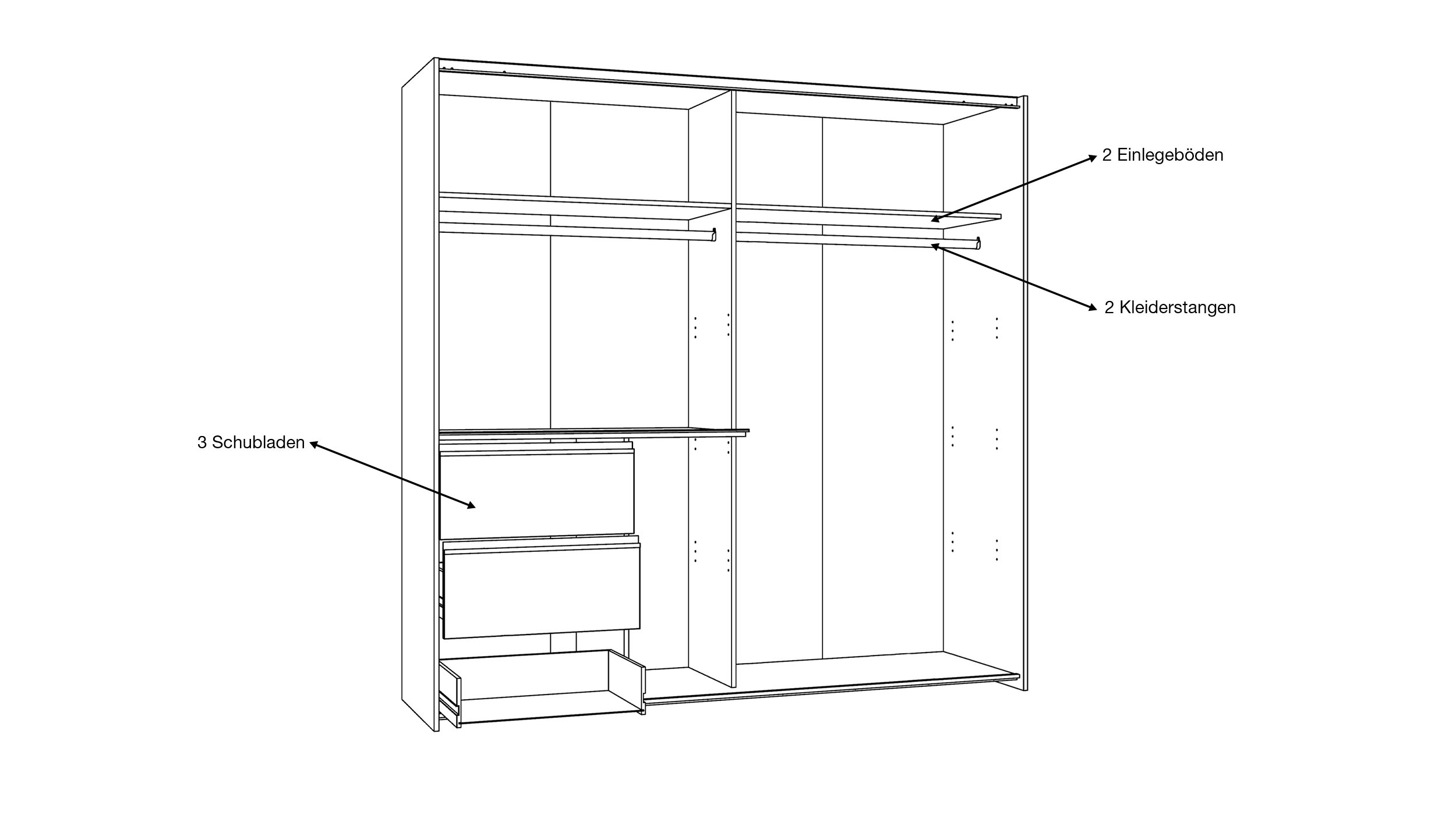 Schwebetürenschrank Artisan Eiche - grau 170 cm - WINN