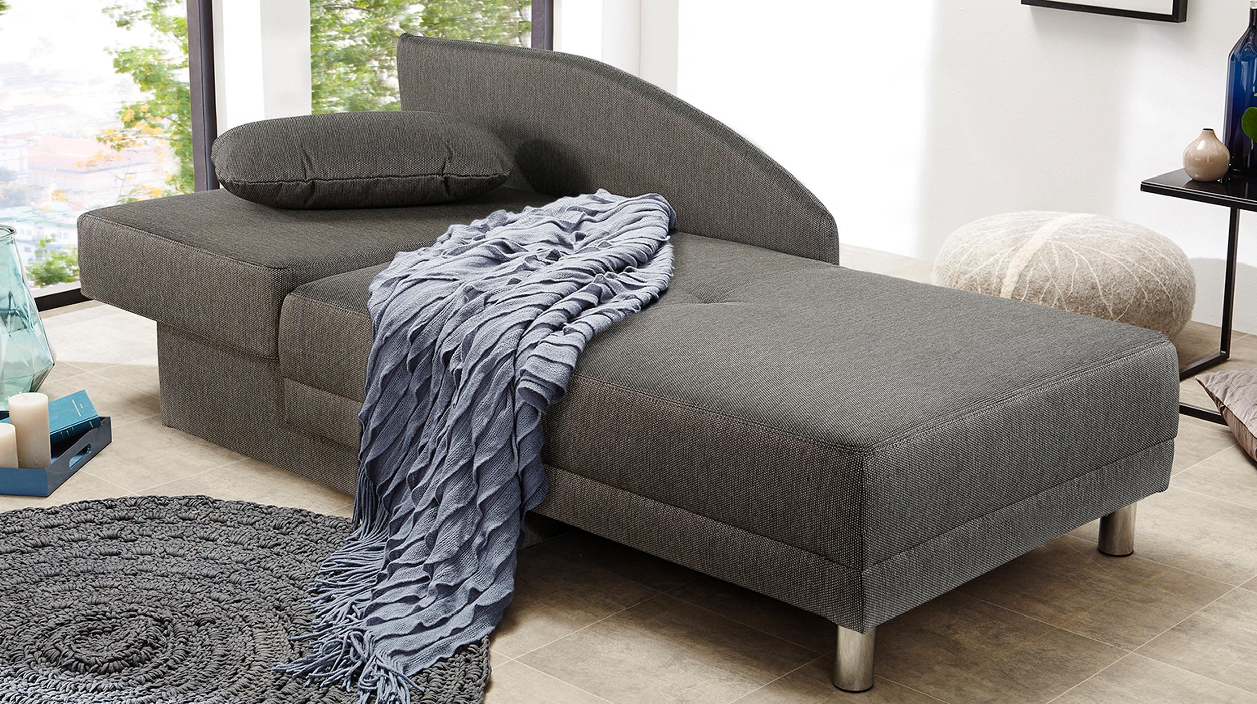 Einzelsofa 157 cm Recamiere braun Schlaffunktion - REUBEN