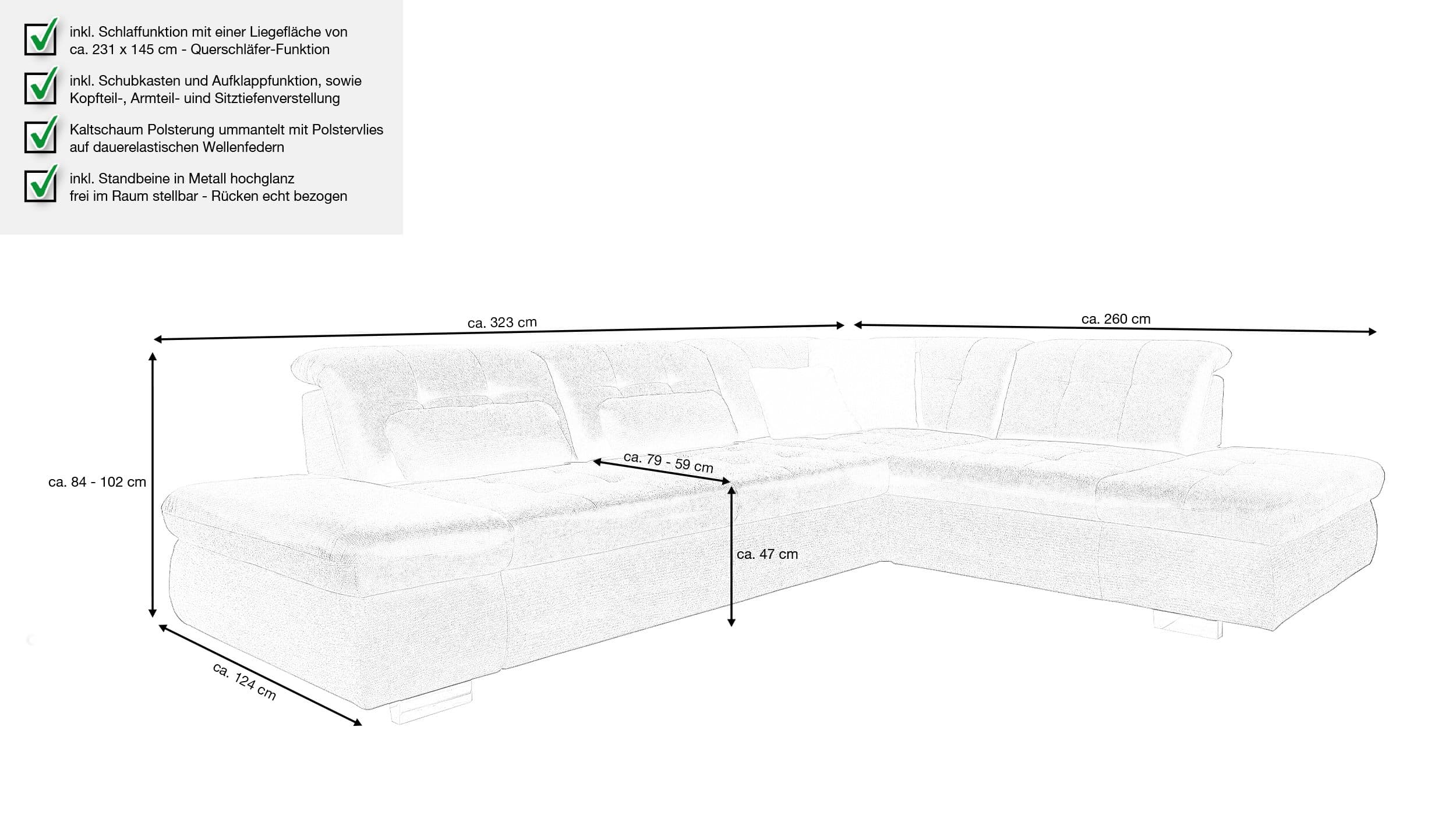 Couchliebe® Wohnlandschaft planbar - schwarz - Premium Version - VITTORIA