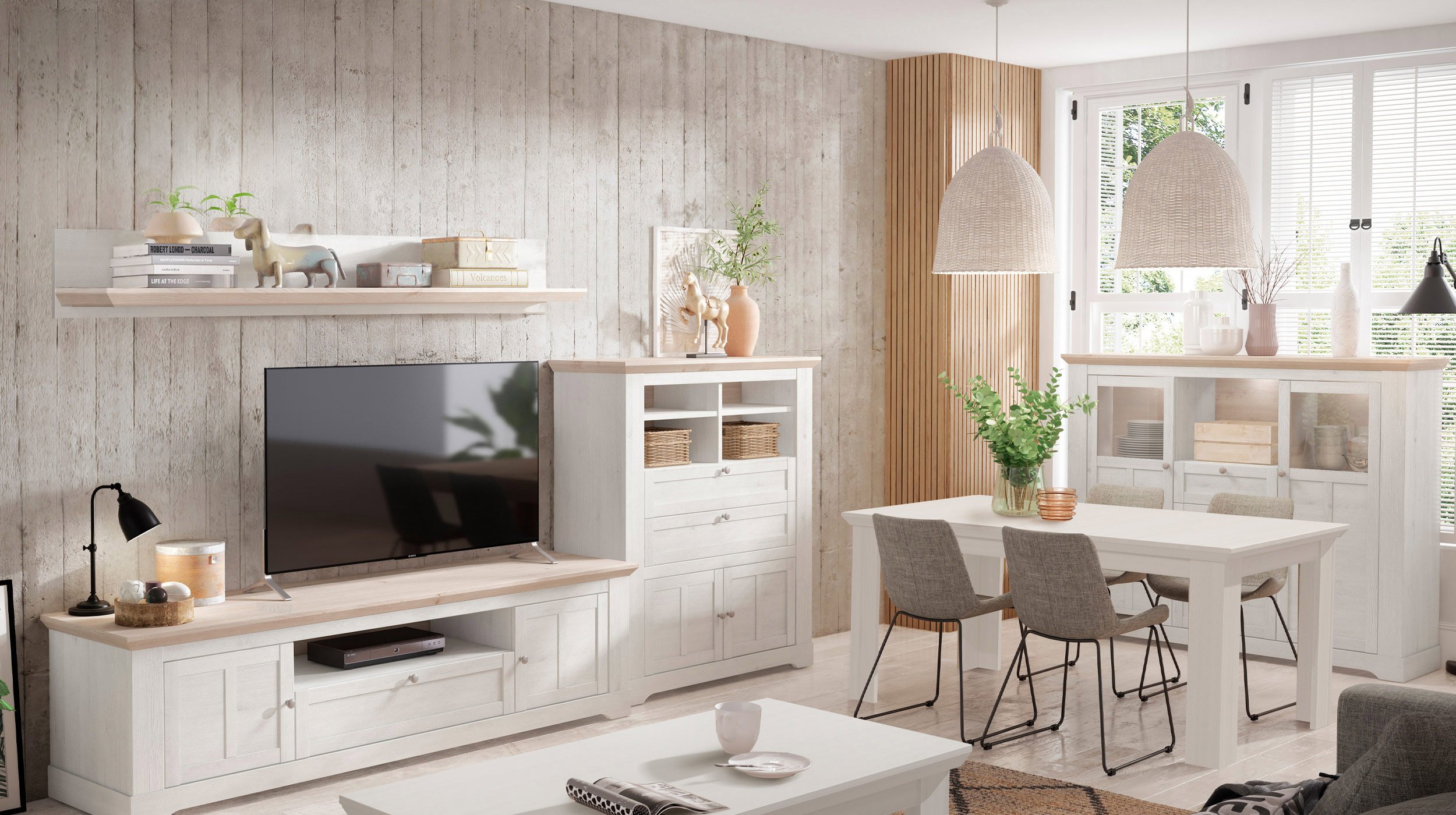 Wandboard Schneeeiche 205 cm Wandregal - ILOPPA