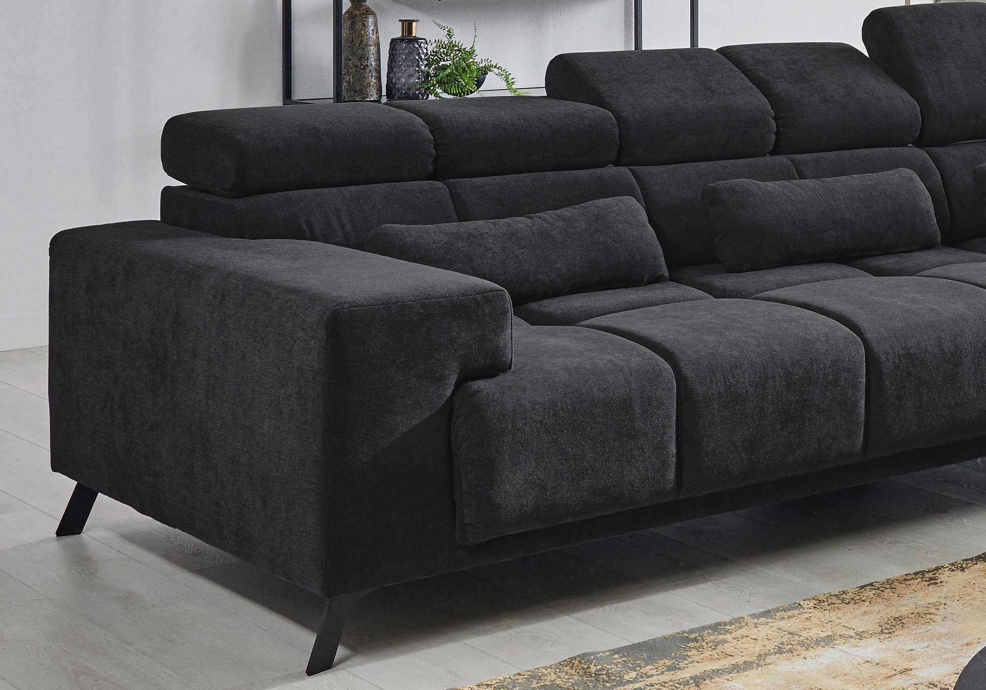 Ecksofa Sitztiefenverstellung anthrazit 295 x 232 cm - INSIDE  