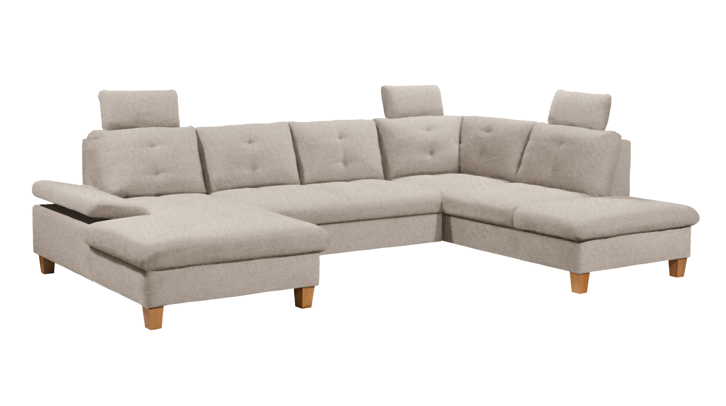 Wohnlandschaft Schlaffunktion grau - 324 cm - Bettkasten - ASCOT Wohnlandschaft Schlaffunktion grau - 324 cm - Bettkasten - ASCOT