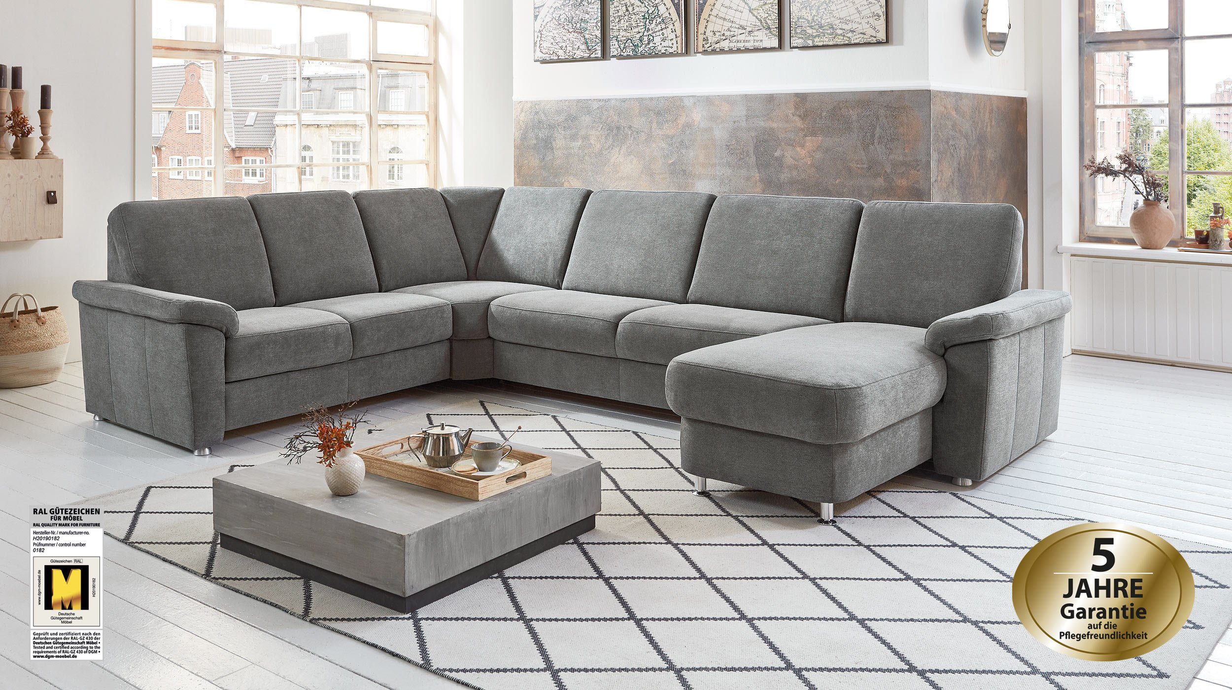 Couchliebe® Wohnlandschaft planbar - charly grey - Basis Version - TRIEST