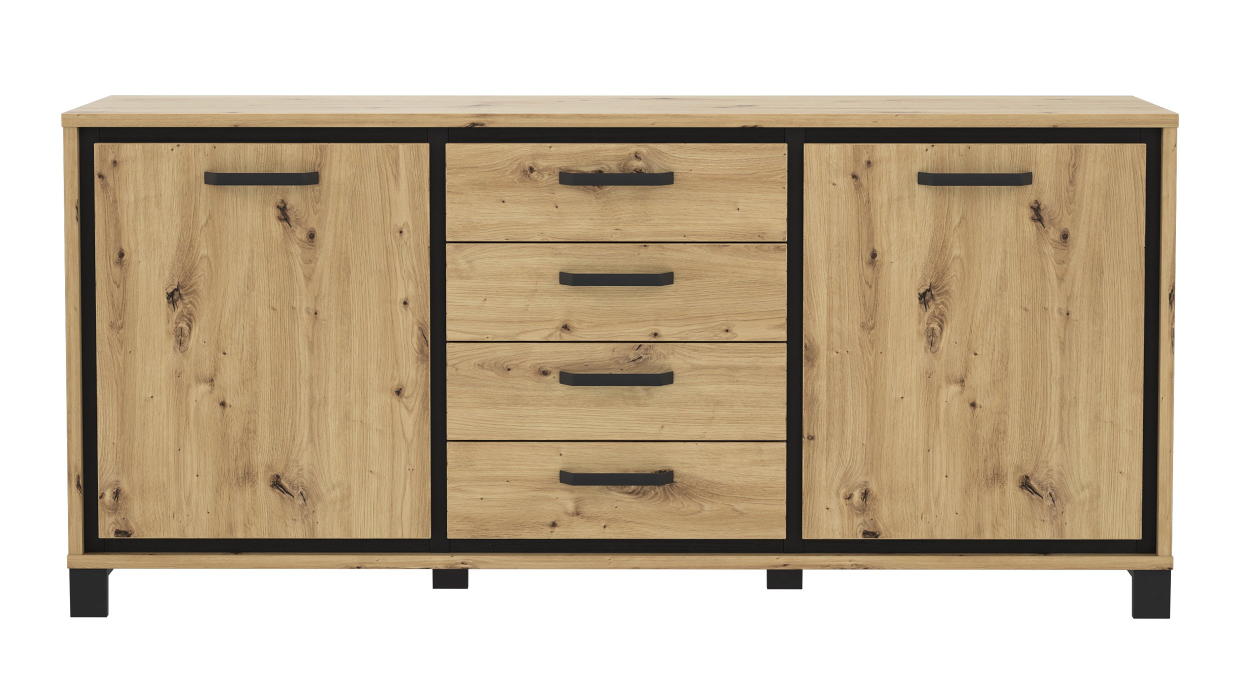 Sideboard 2 türig Artisan Eiche - Metall schwarz 178 cm - TRONDHEIM Sideboard 2 türig Artisan Eiche - Metall schwarz 178 cm - TRONDHEIM