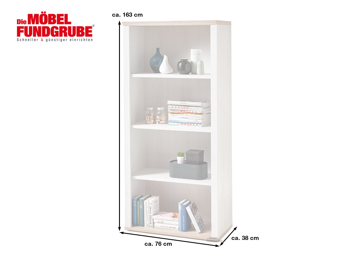 Büroregal San Remo Eiche - Sibiu Lärche 163 cm - ROMANCE
