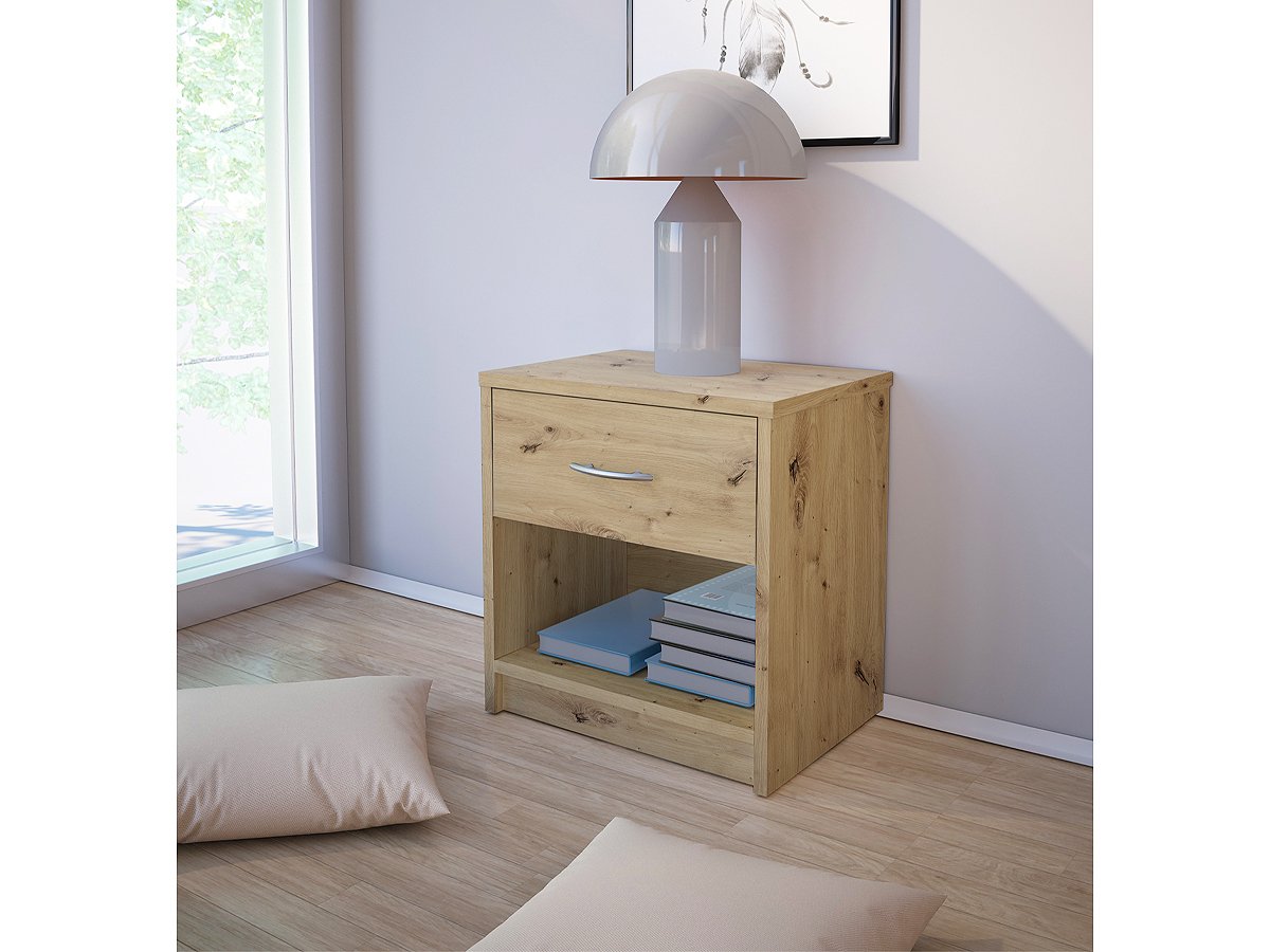 Nachttisch Artisan Eiche 39 cm x 28 cm 1 offenes Fach - PEPE