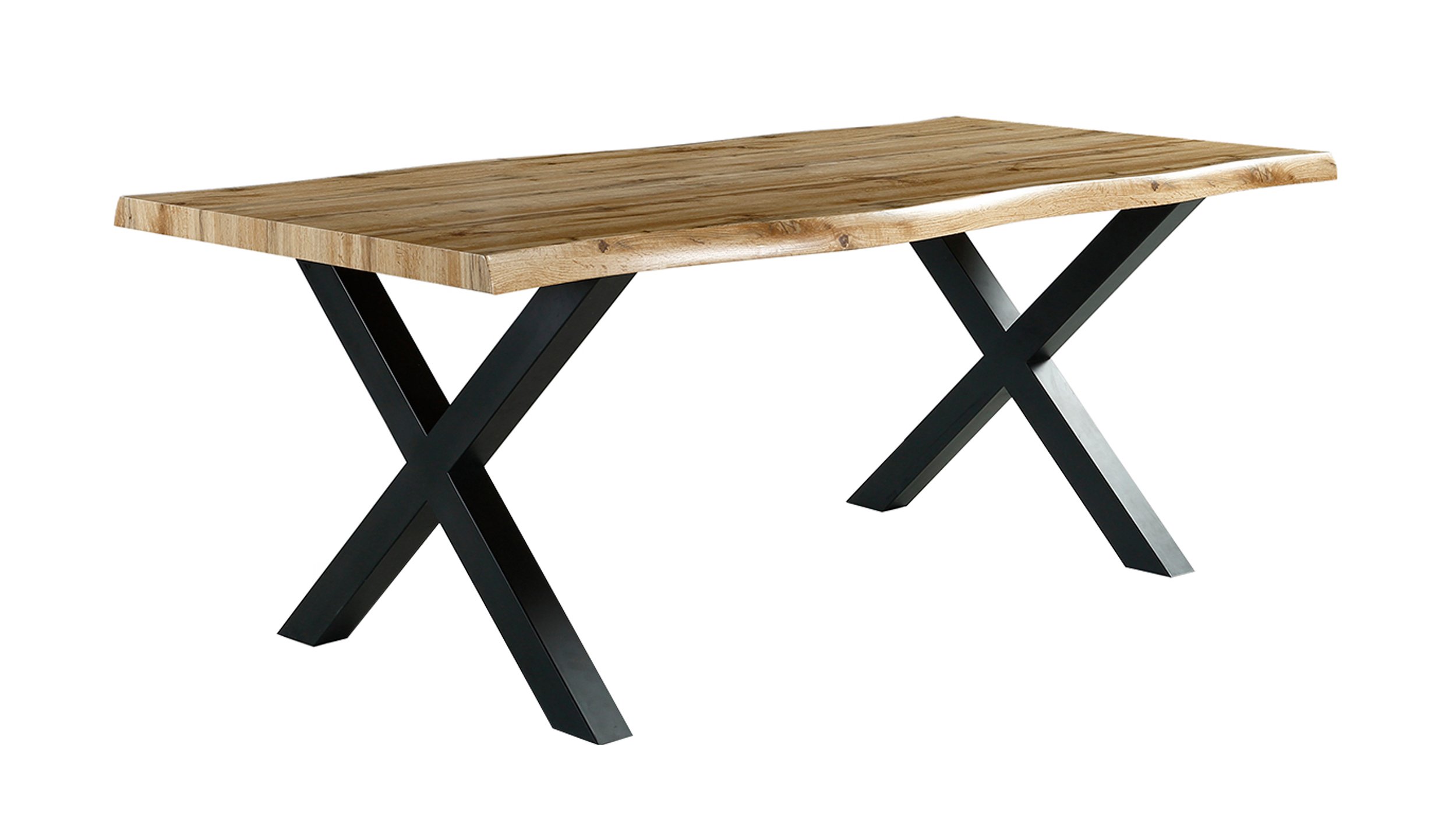Esstisch Baumkantentisch Optik 200 x 100 cm Wildeiche - MARLON Esstisch Baumkantentisch Optik 200 x 100 cm Wildeiche - MARLON