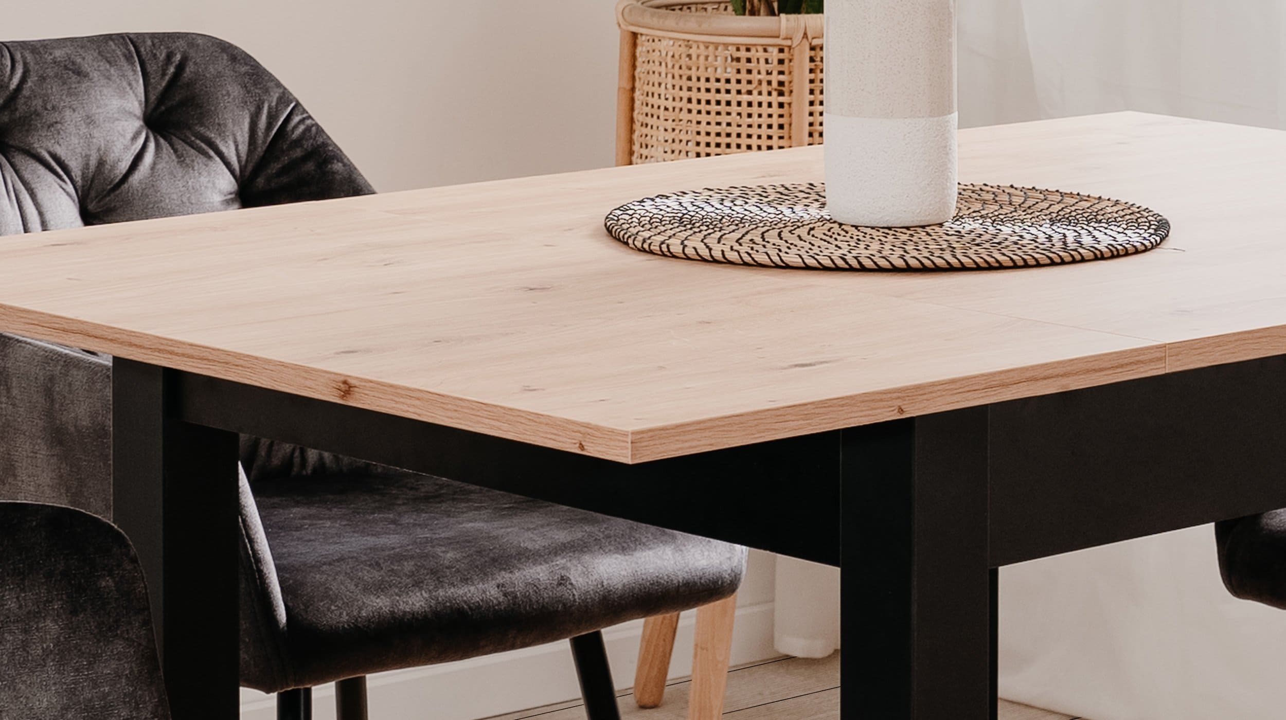 Esstisch 80 - 120 cm Sonoma Eiche - Schwarz - COBURG
